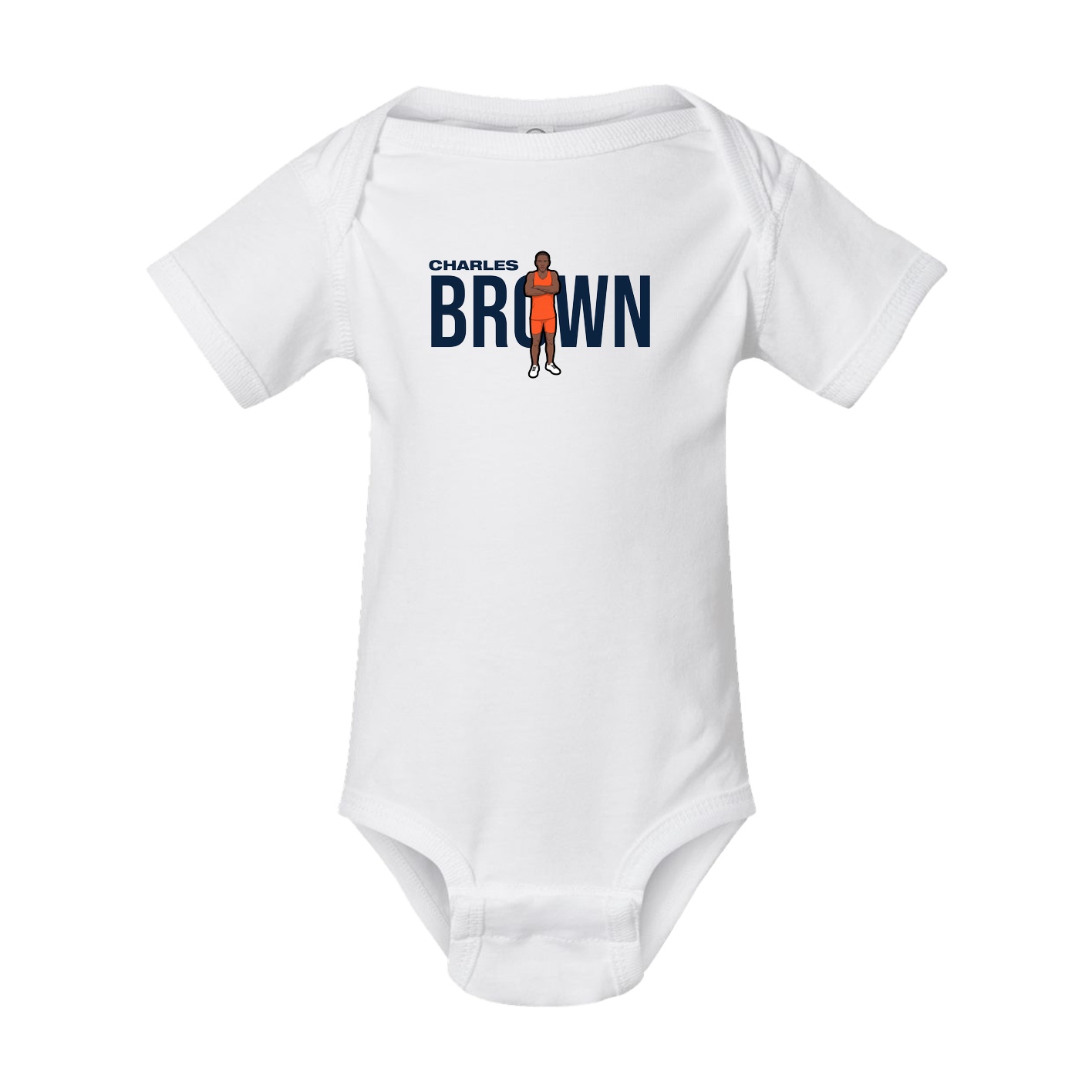 Baby Onesie — Player Name in White