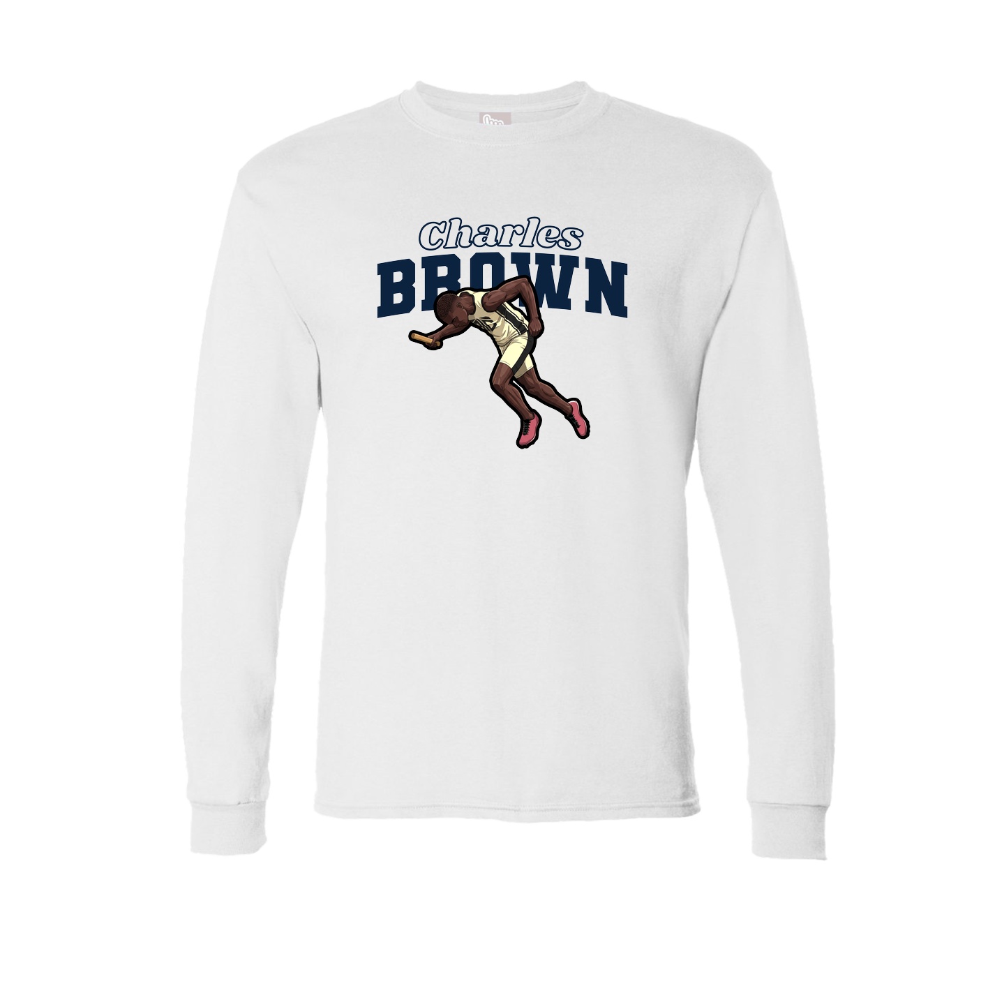Long Sleeve Tee — Name Arch in White