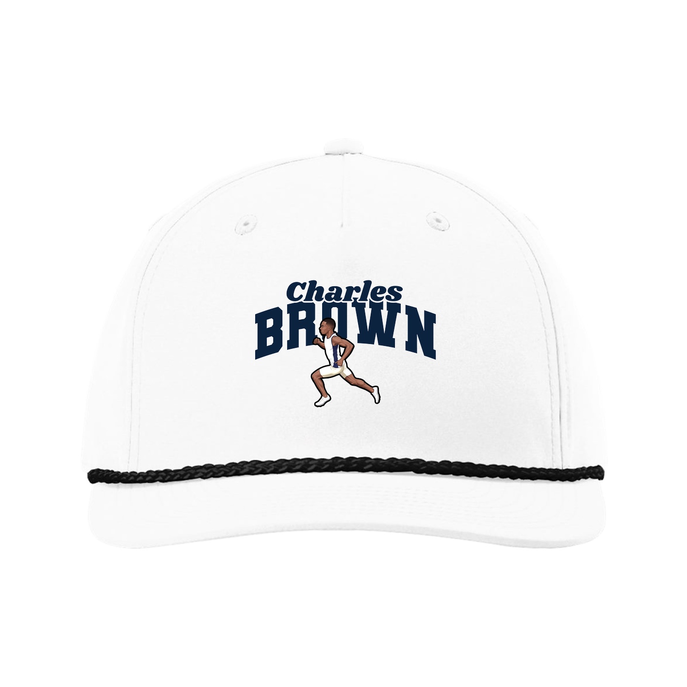 Five-Panel Classic Rope Cap — Signature Arch in White