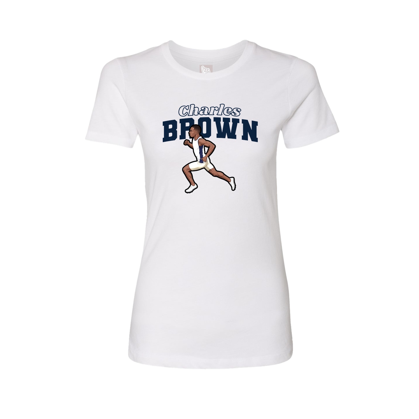 Fitted Women's Tee — Name Arch in White