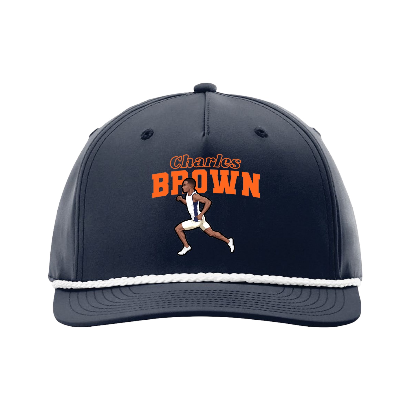 Five-Panel Classic Rope Cap — Name Arch in Navy