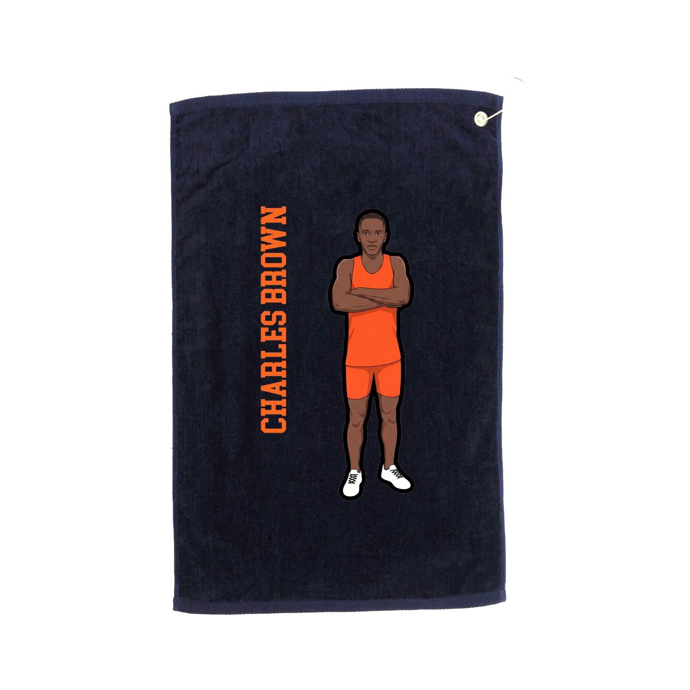 Golf Towel — Name Vertical in Navy