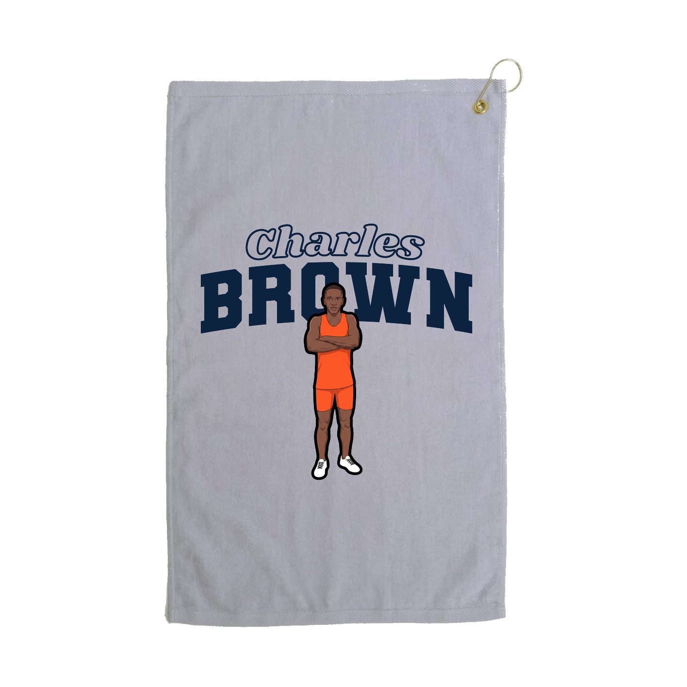 Golf Towel — Name Arch in Grey