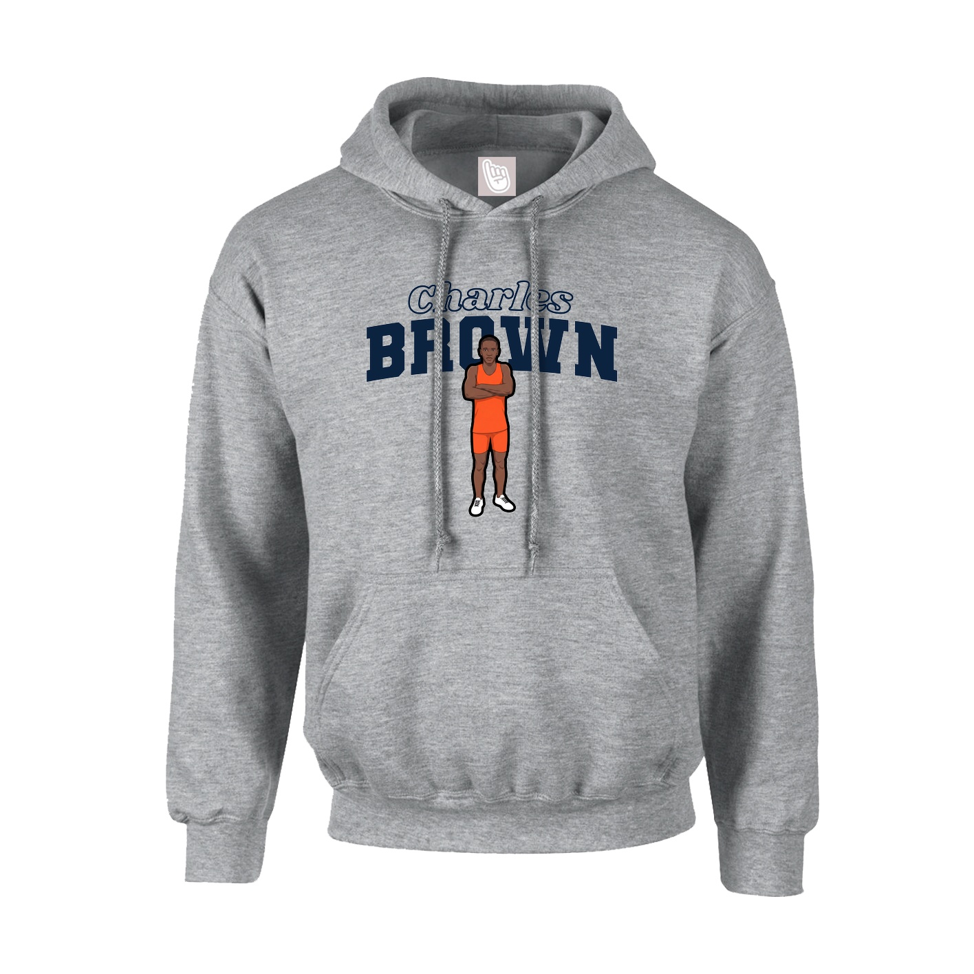 Hoodie — Name Arch in Grey