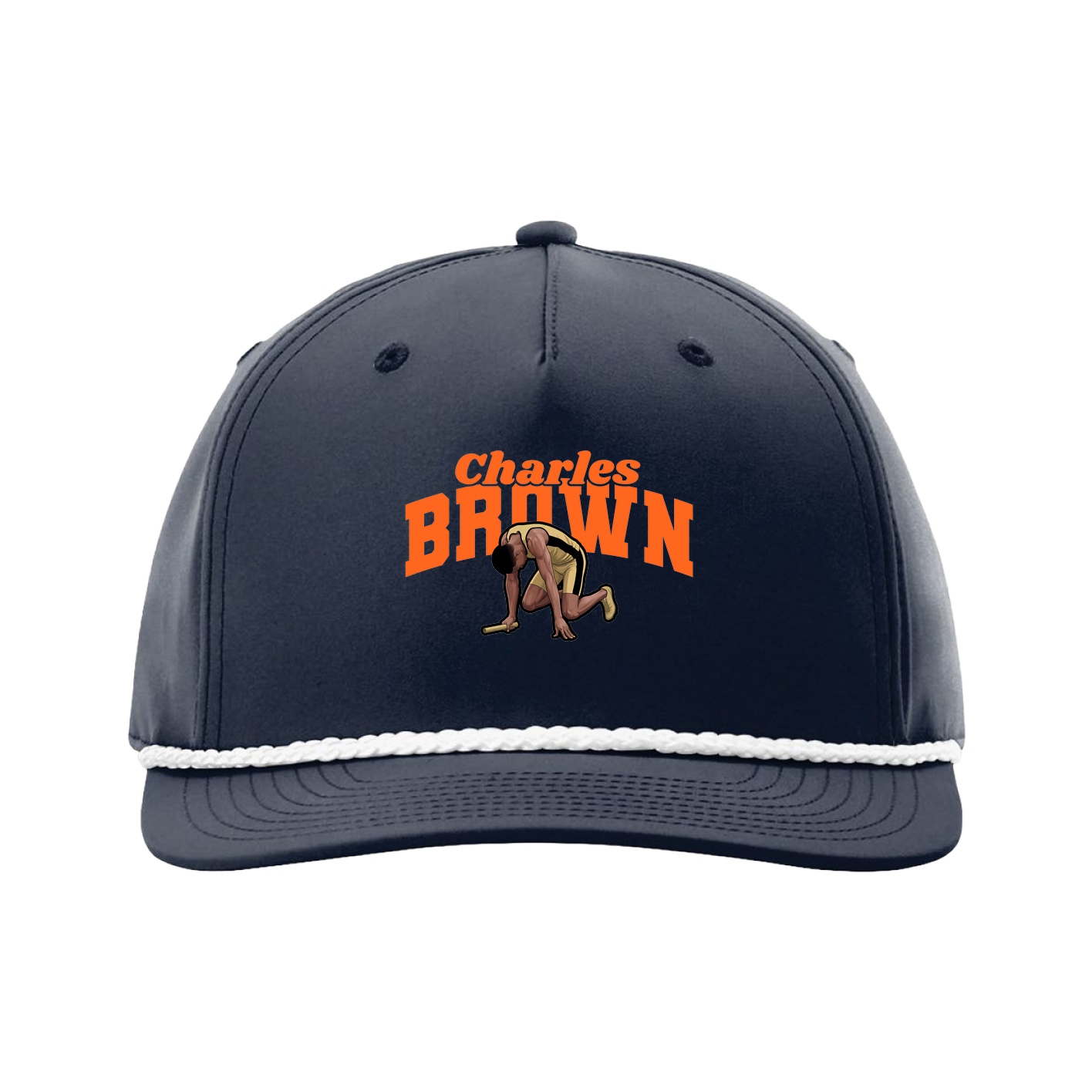 Five-Panel Classic Rope Cap — Signature Arch in Navy