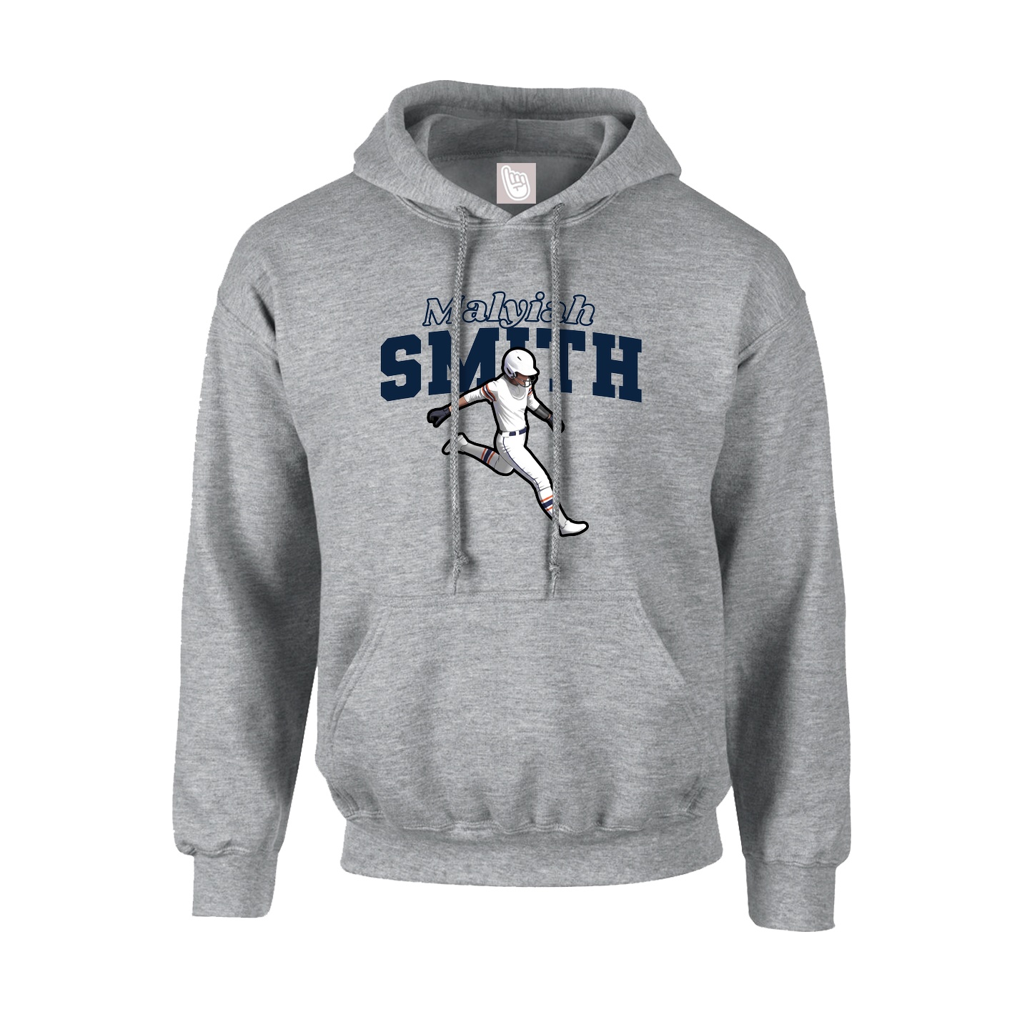 Youth Hoodie — Name Arch in Grey