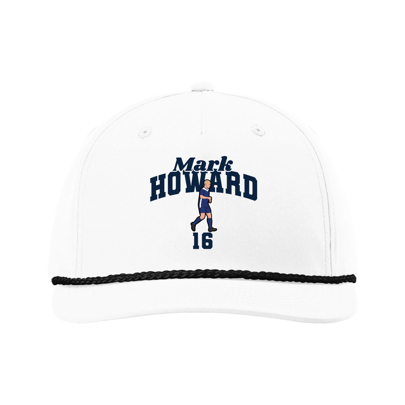 Five-Panel Classic Rope Cap — Signature Arch in White