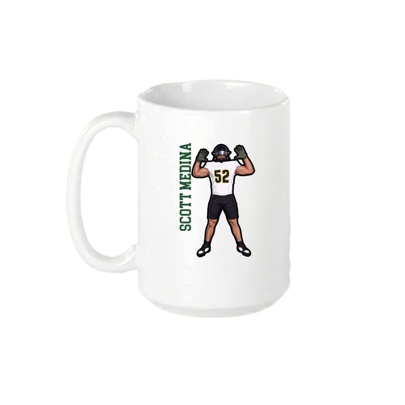 15oz Coffee Mug — Name Vertical in White
