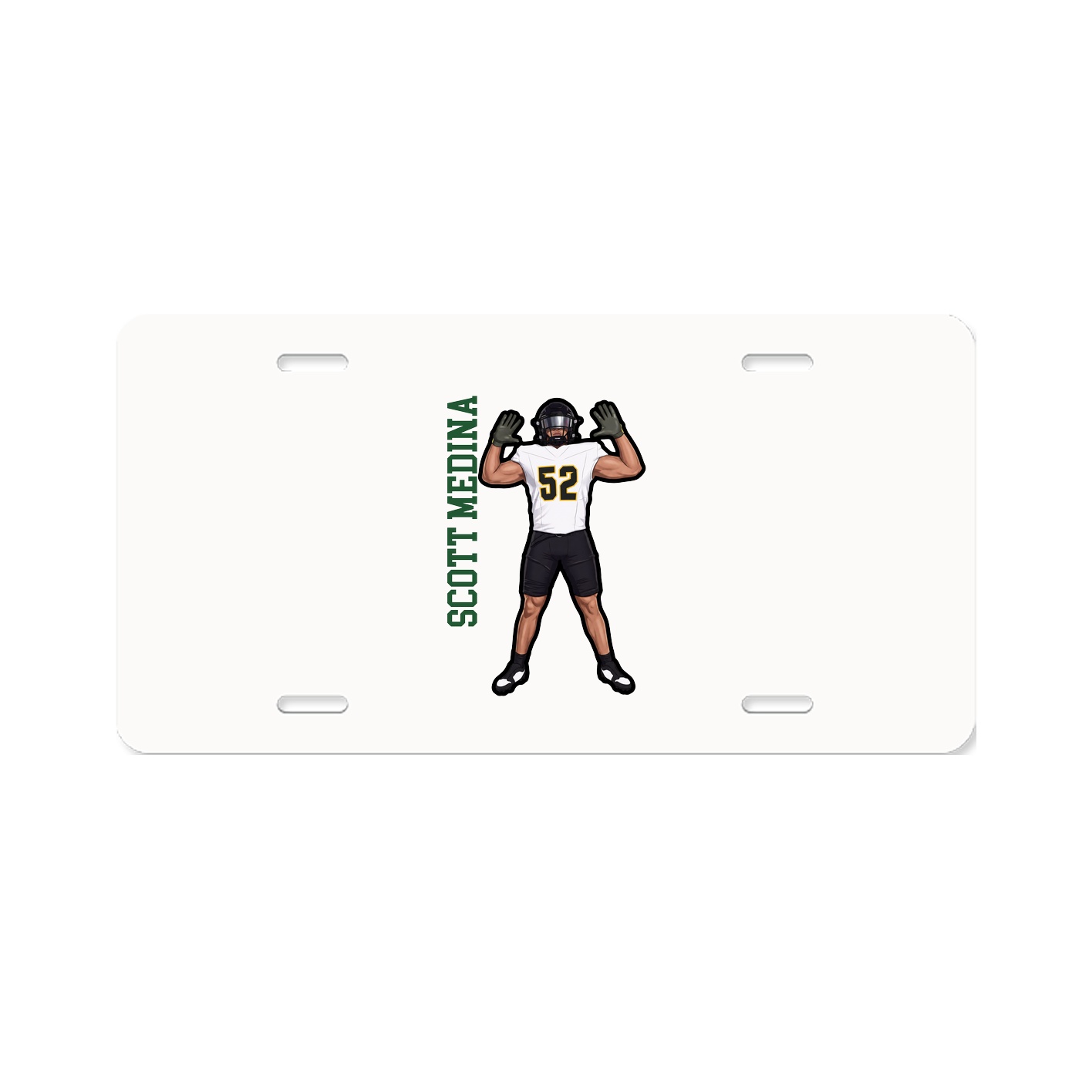 License Plate — Name Vertical in Classic