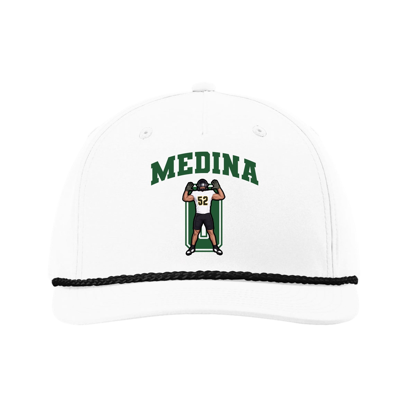 Five-Panel Classic Rope Cap — Number in White