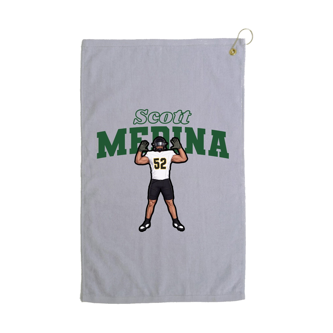 Golf Towel — Name Arch in Grey