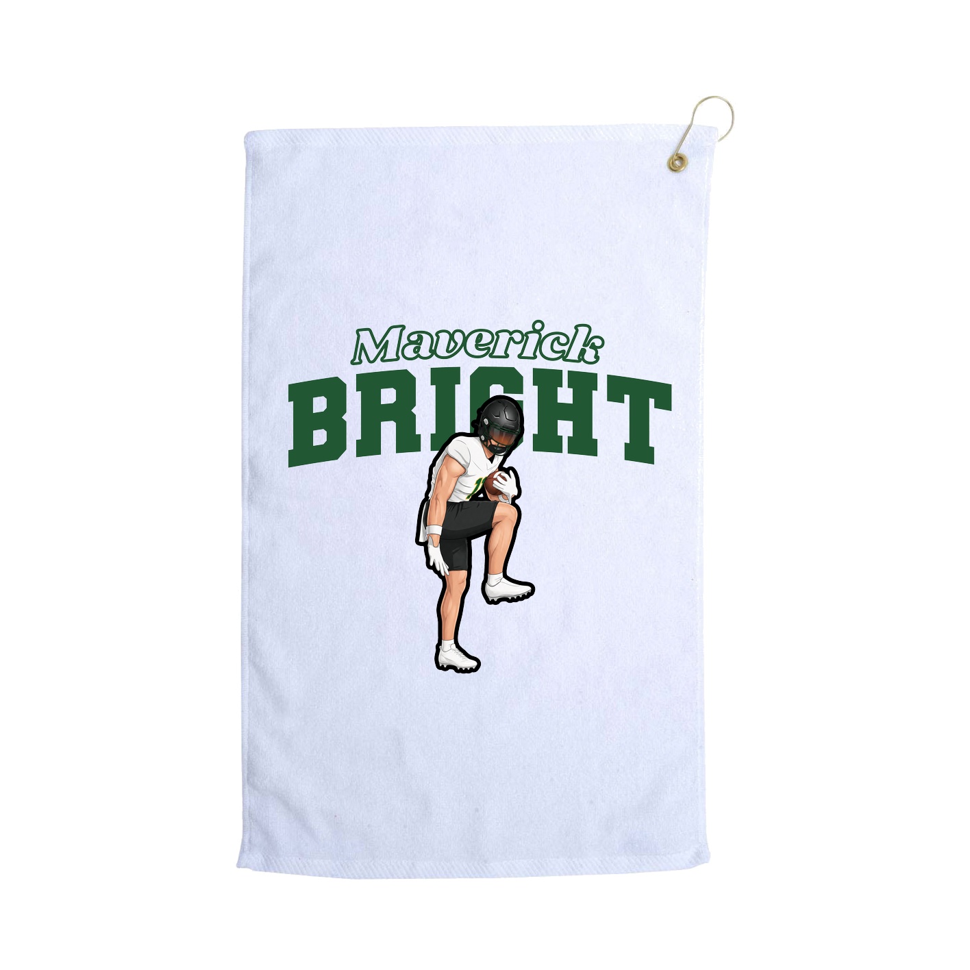 Golf Towel — Name Arch in White