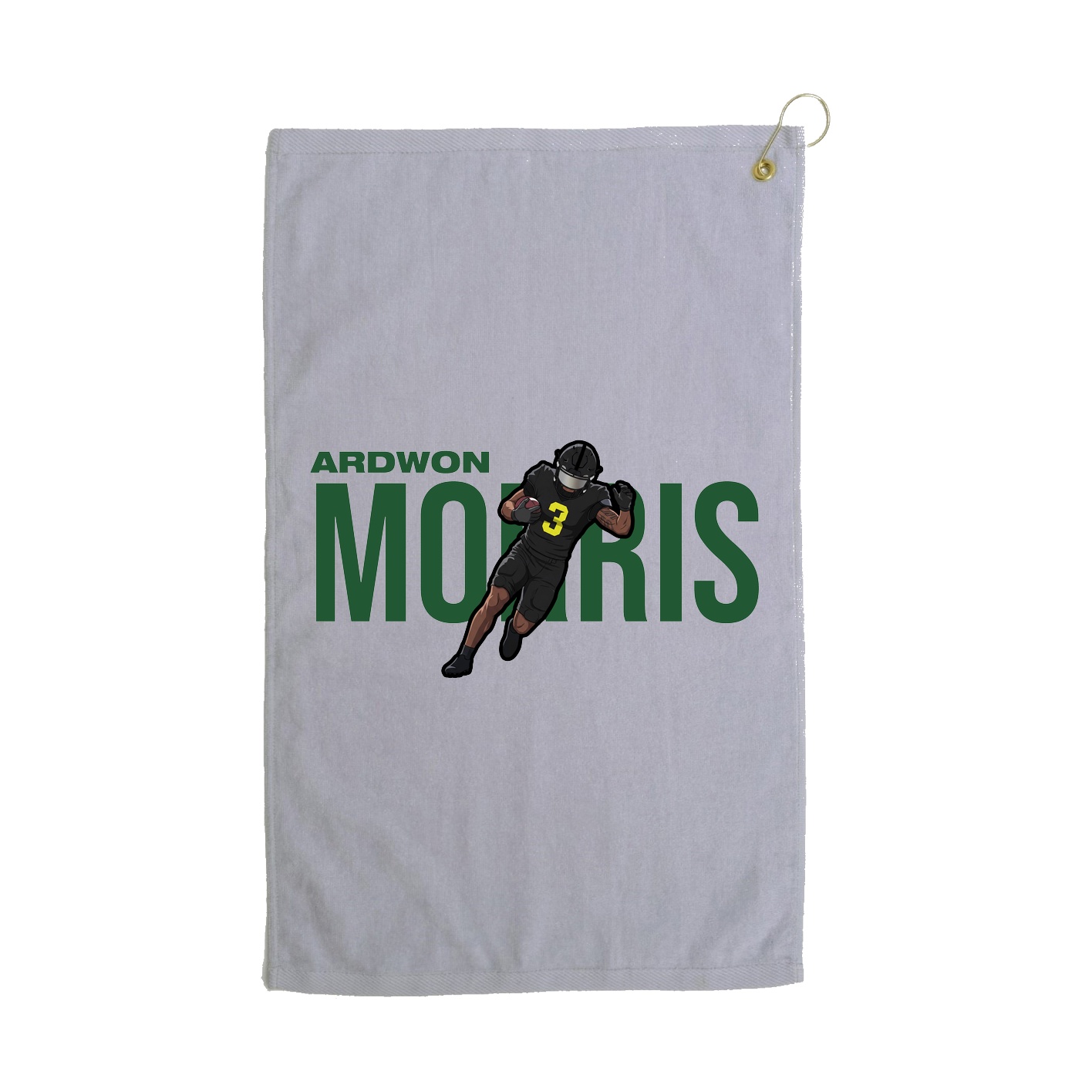 Golf Towel — Player Name in Grey