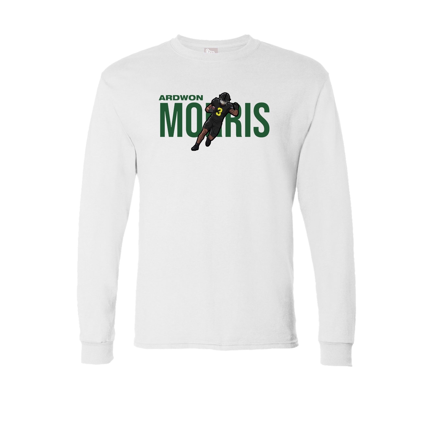 Long Sleeve Tee — Player Name in White