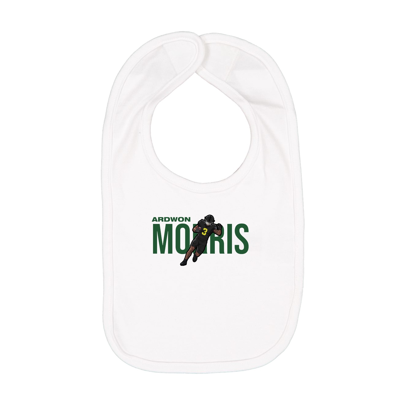 Infant Bib — Player Name in White