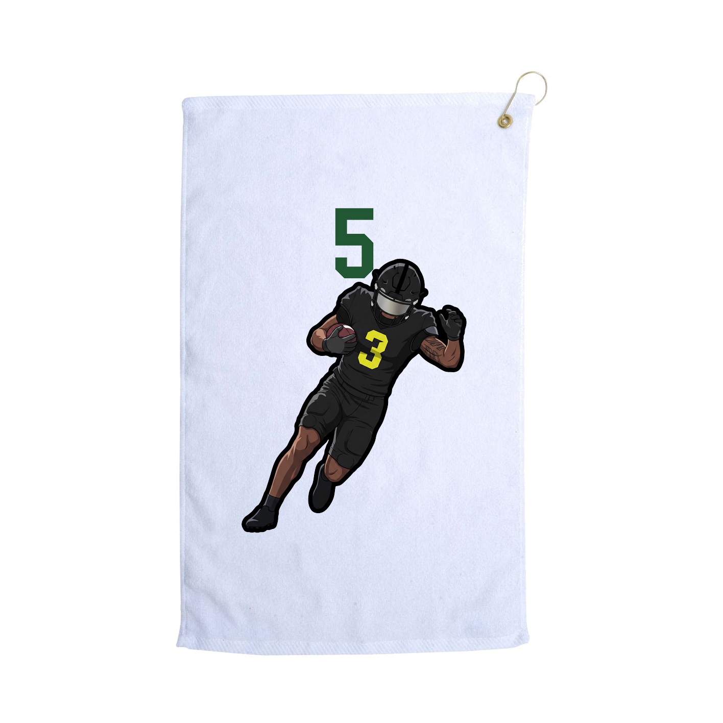 Golf Towel — Number Top in White