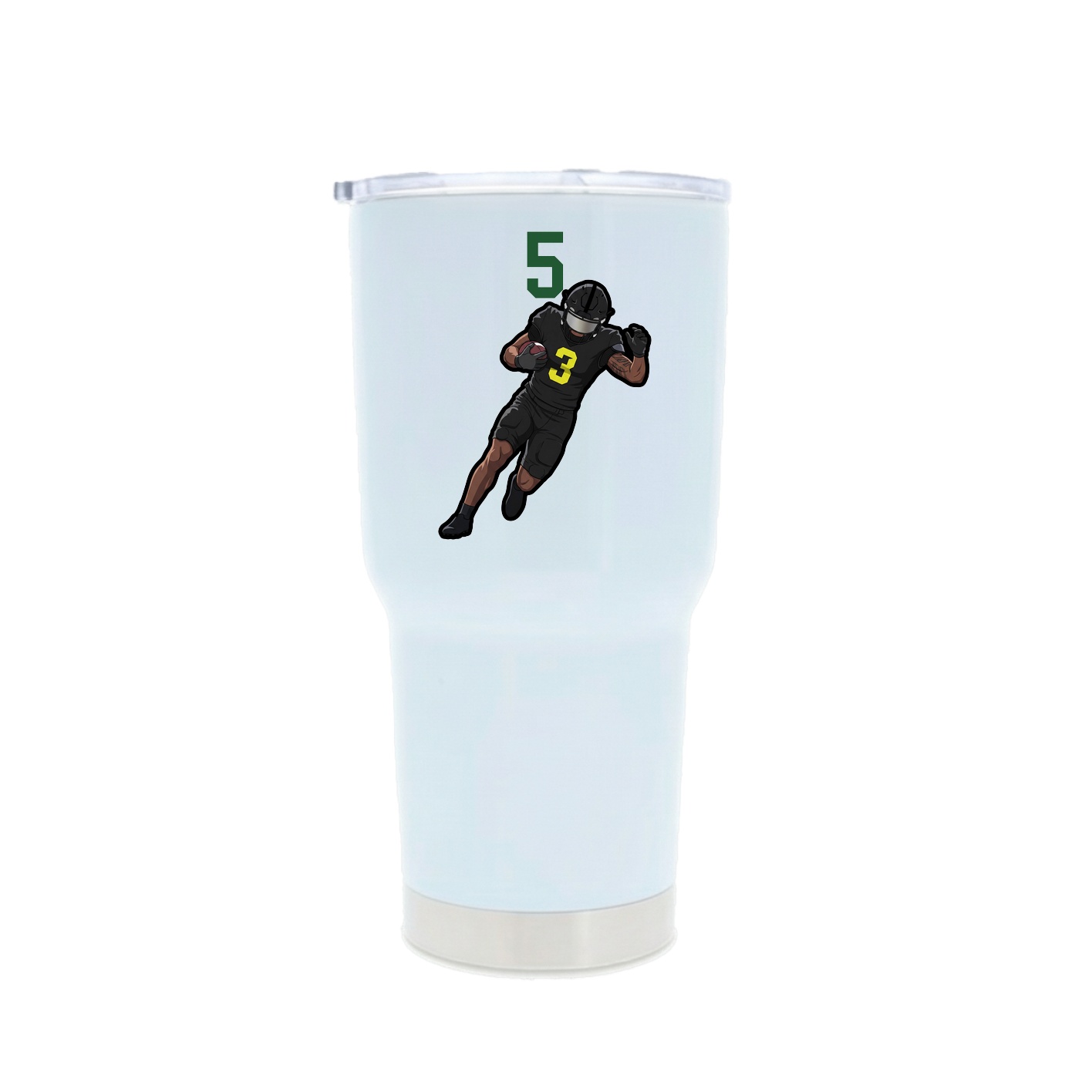 30oz Stainless Steel Tumbler — Number Top in White