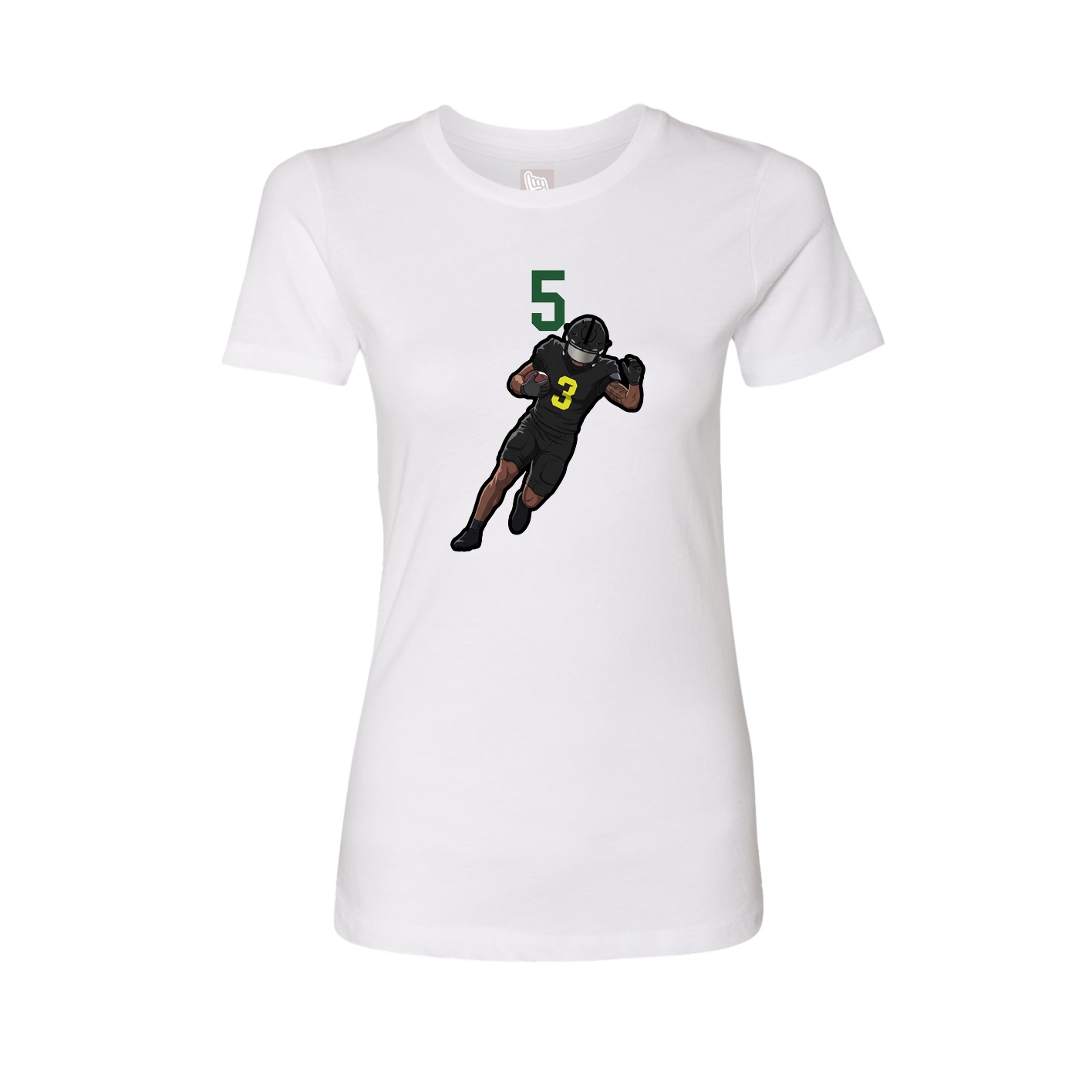 Fitted Women's Tee — Number Top in White