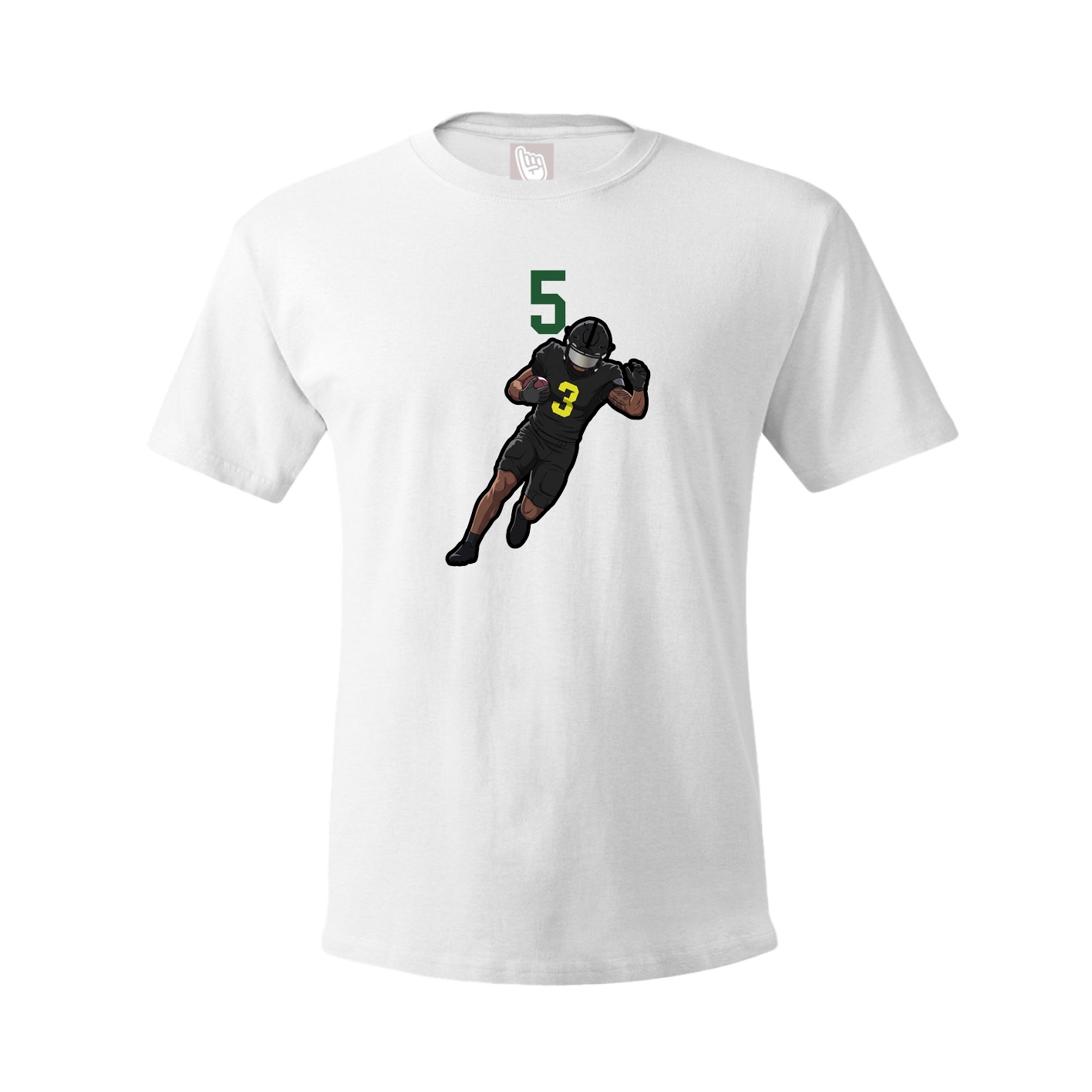 Youth Tee — Number Top in White