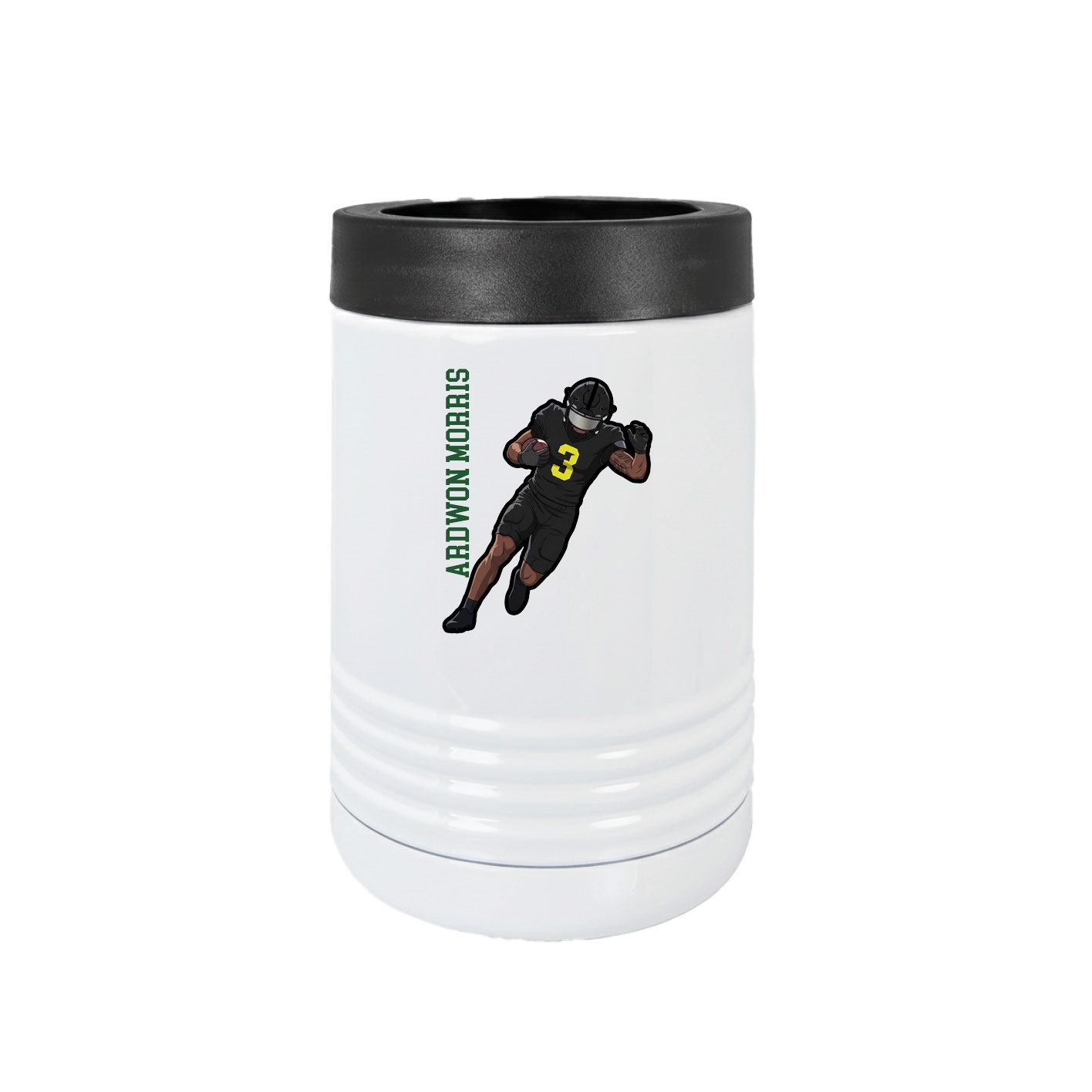 Beverage Holder — Name Vertical in White