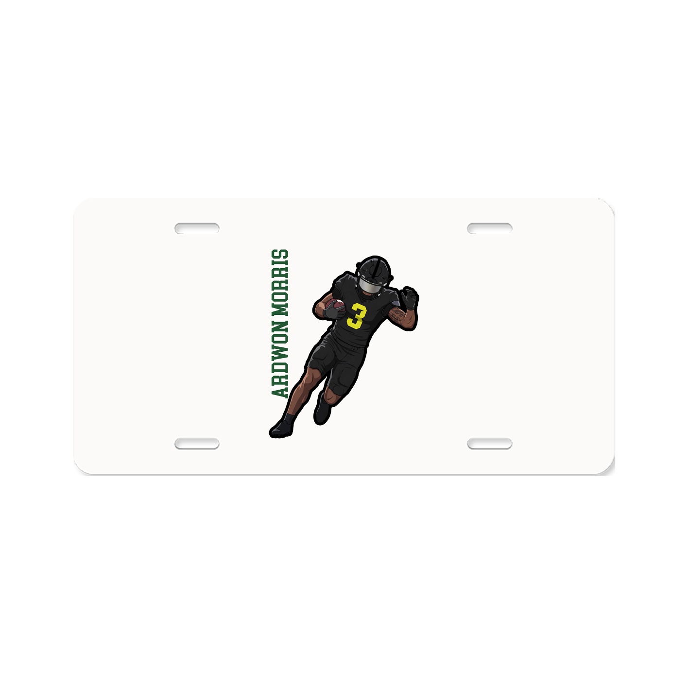 License Plate — Name Vertical in Classic