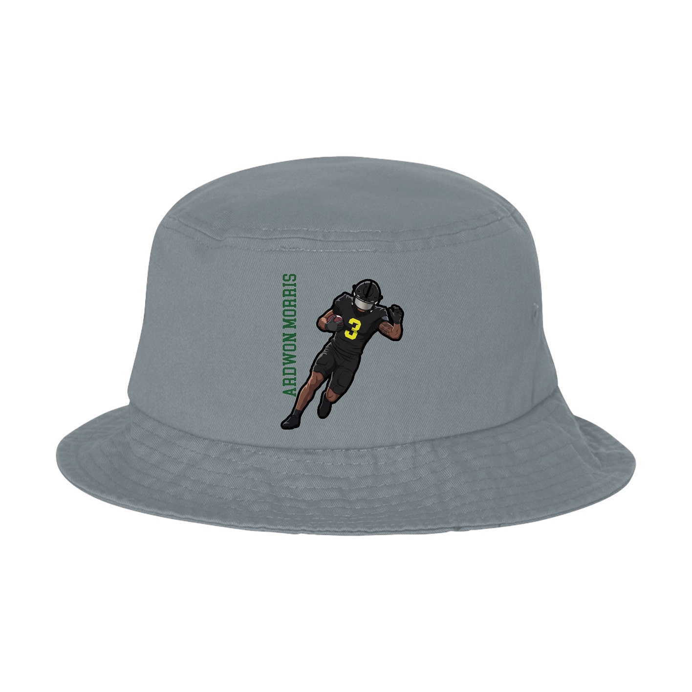 Bucket Cap — Name Vertical in Grey