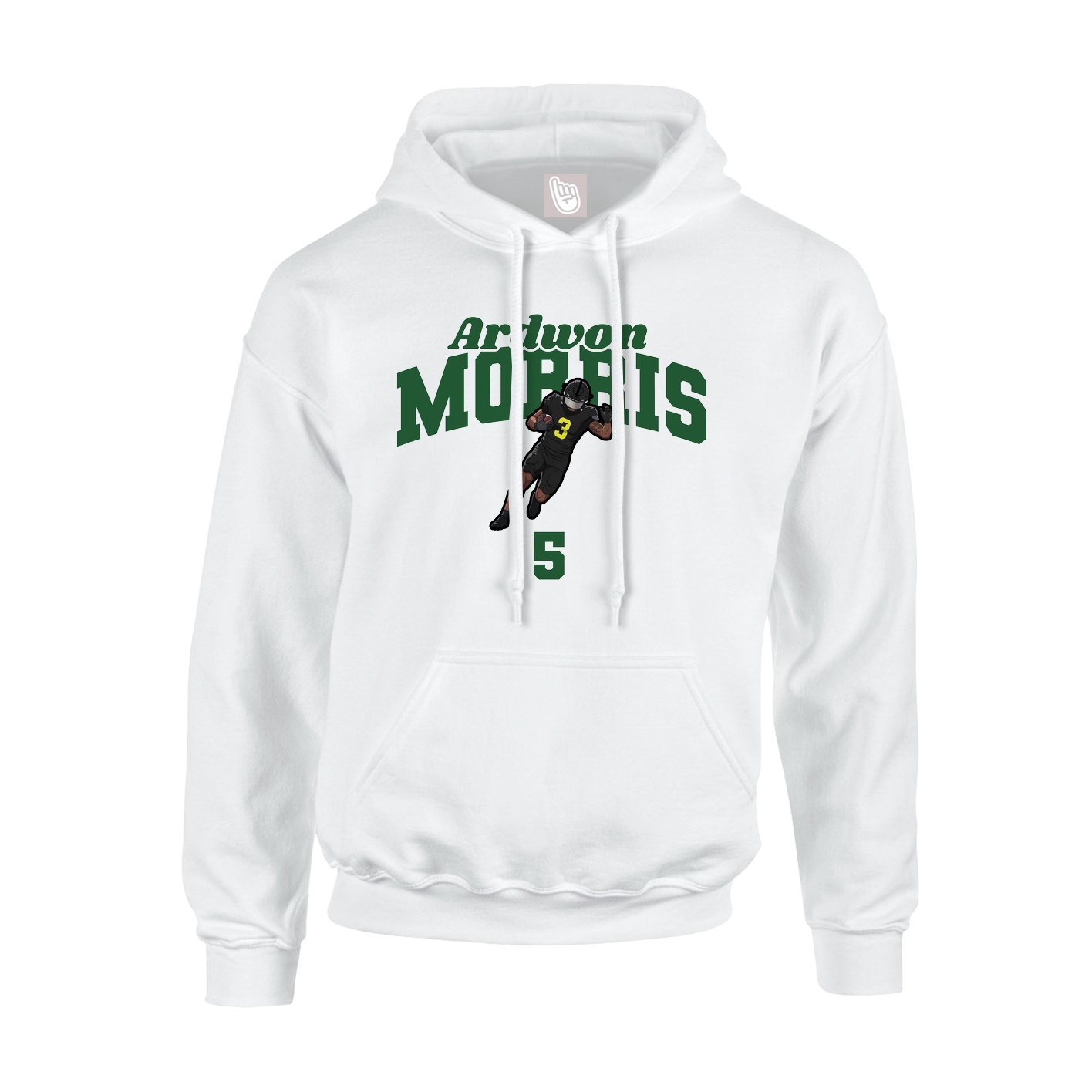 Hoodie — Signature Arch in White