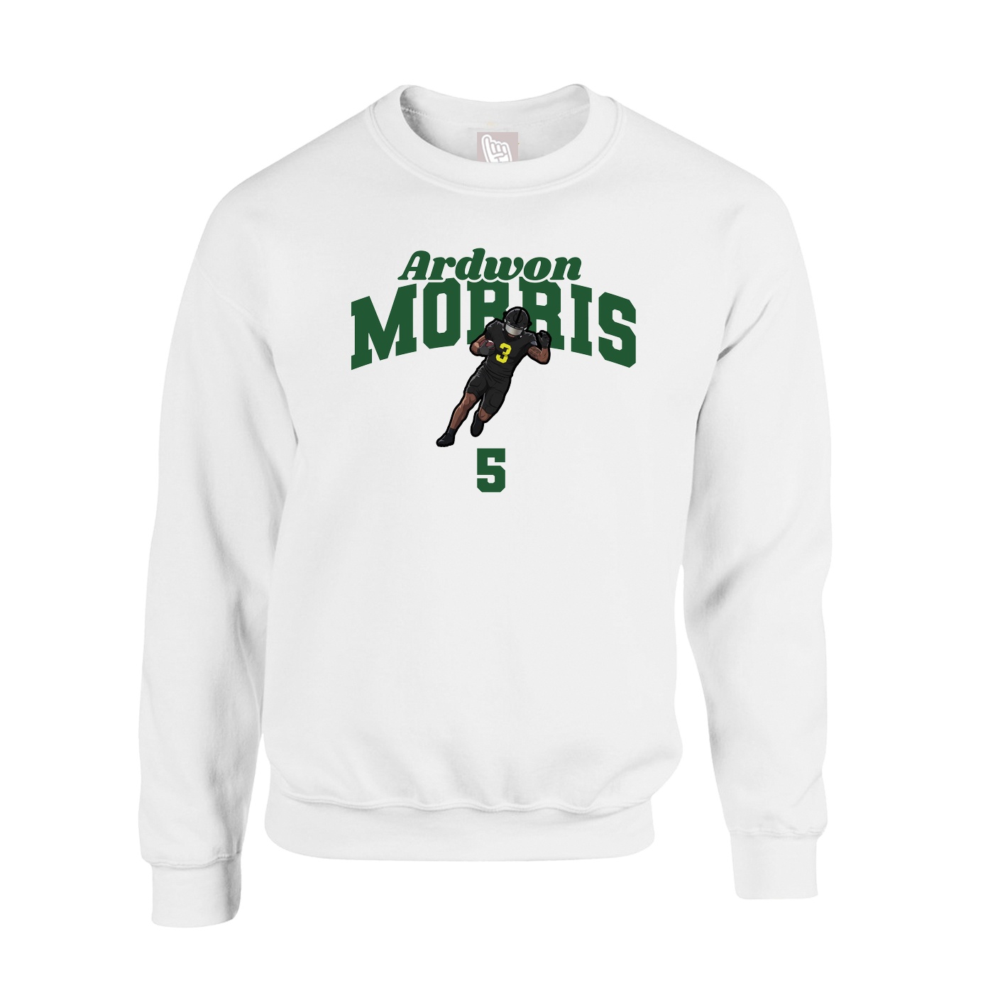 Fleece Crew — Signature Arch in White
