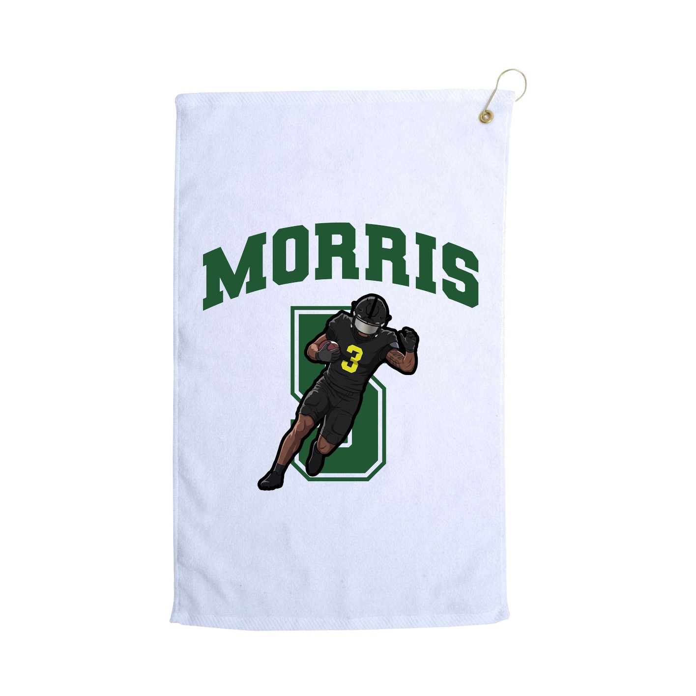 Golf Towel — Number in White