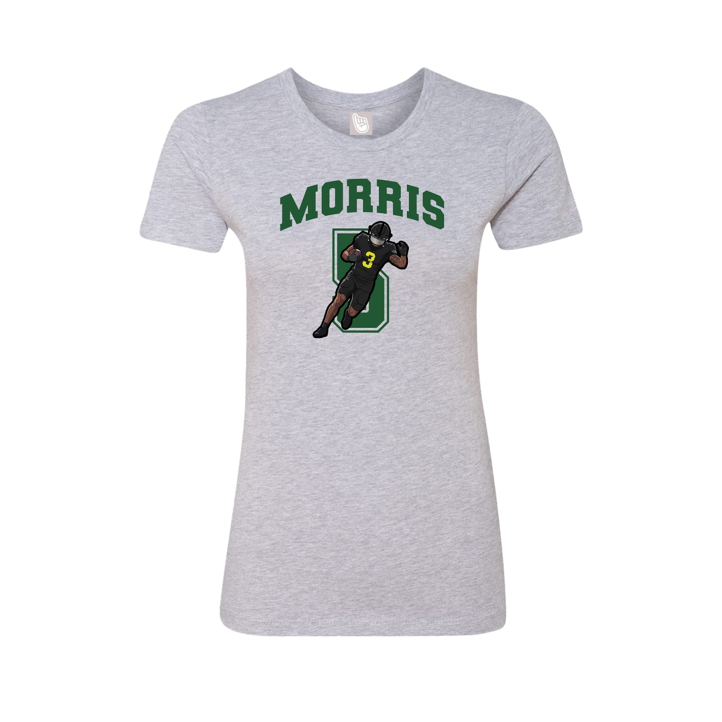 Fitted Women's Tee — Number in Grey