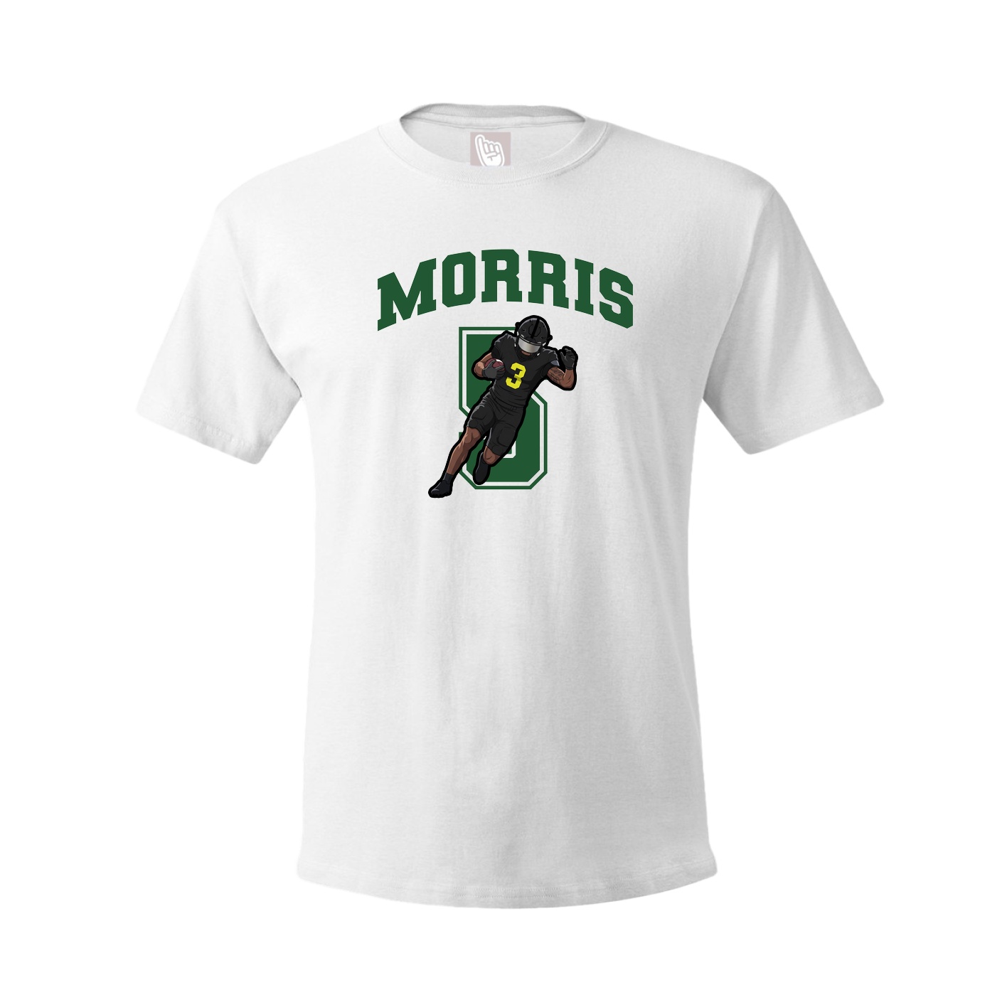 Youth Tee — Number in White