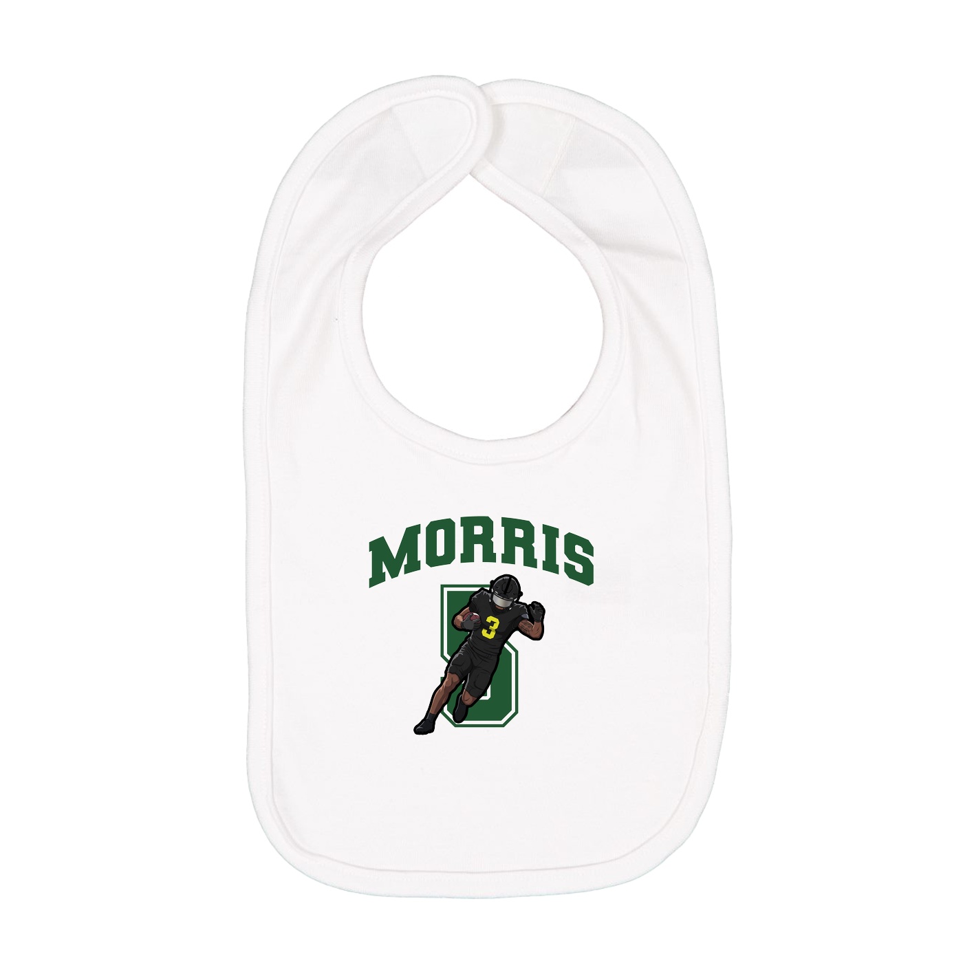 Infant Bib — Number in White