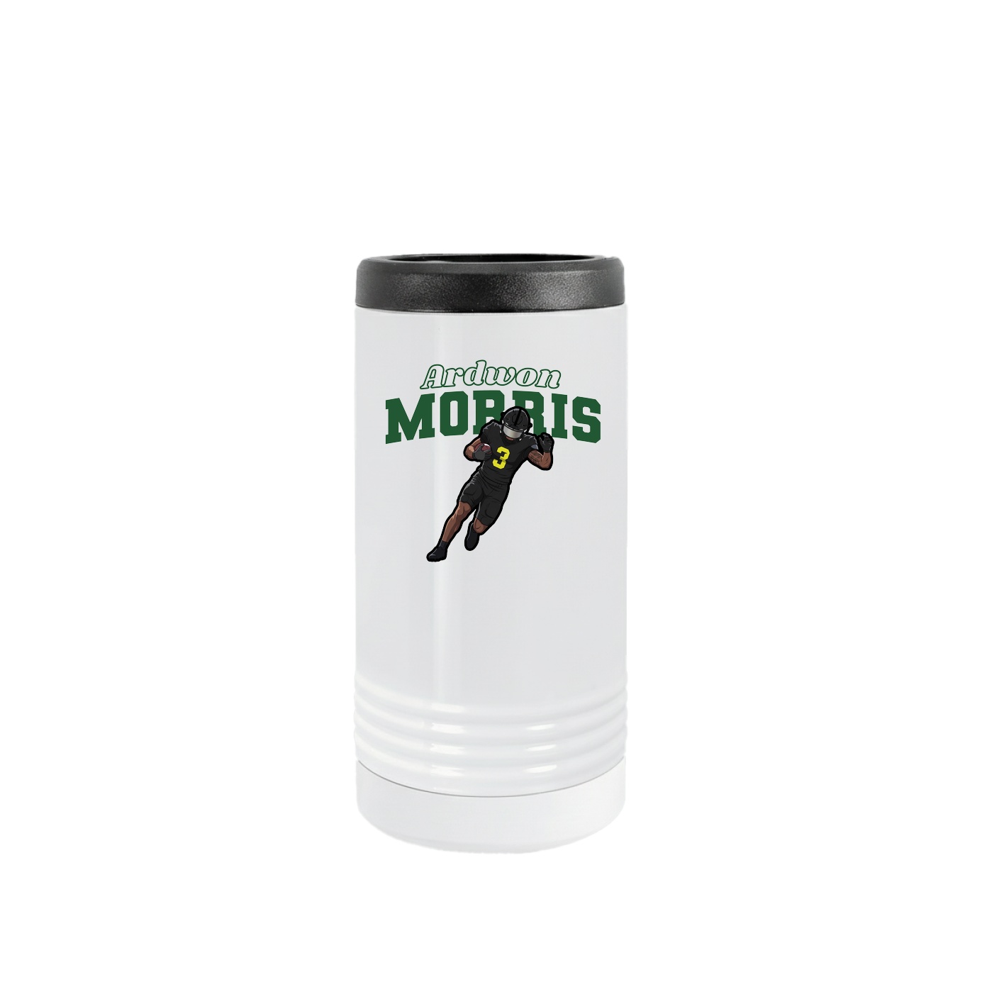 Slim Beverage Holder — Name Arch in White