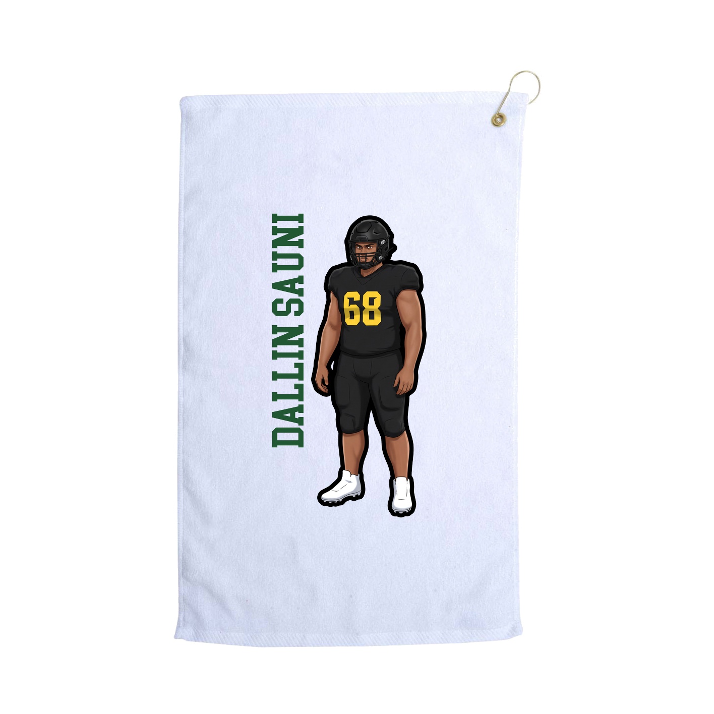 Golf Towel — Name Vertical in White