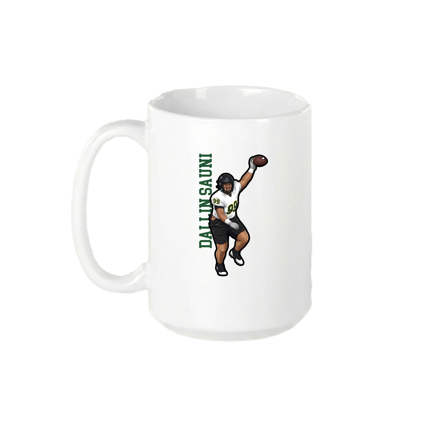 15oz Coffee Mug — Name Vertical in White