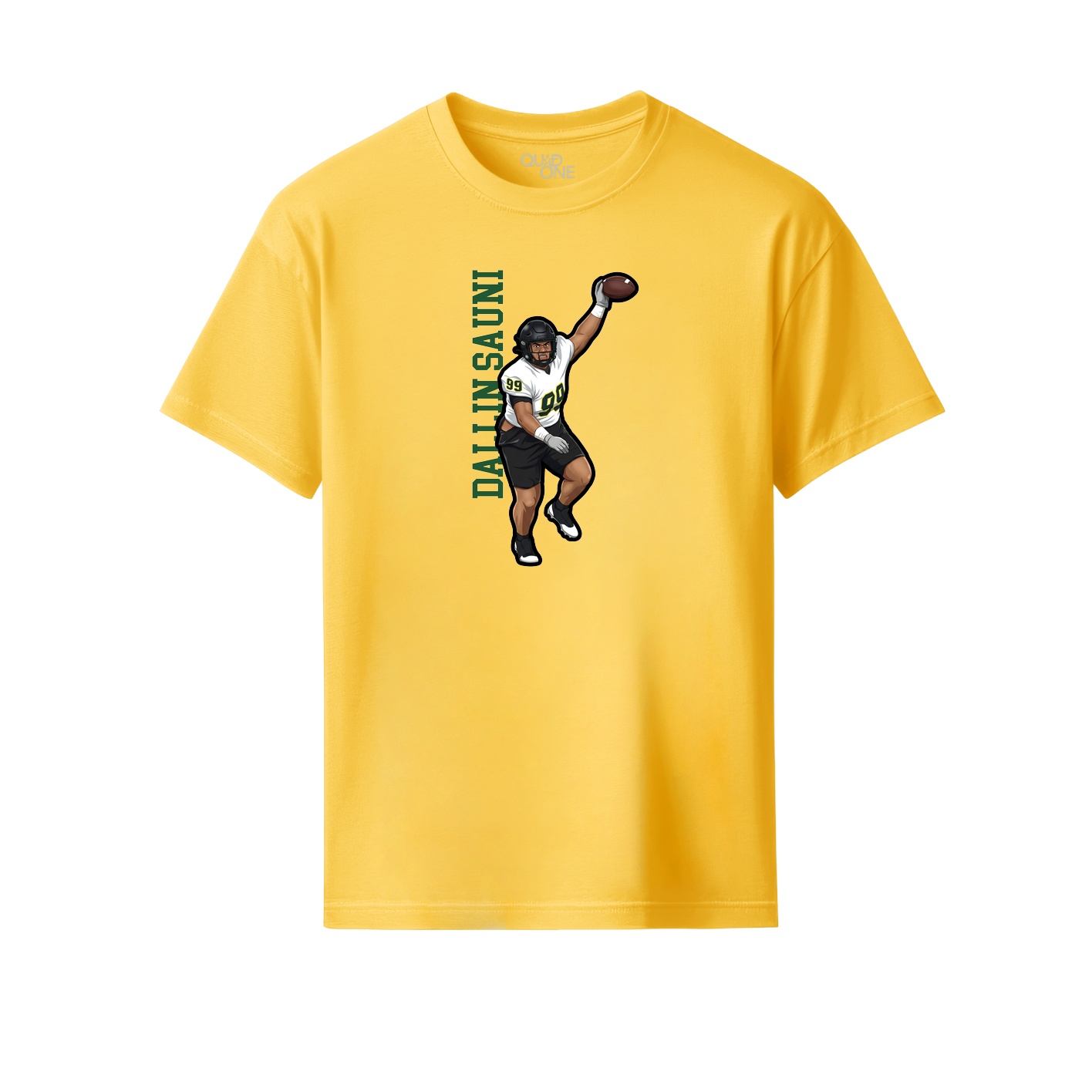 Youth Tee — Name Vertical in Yellow