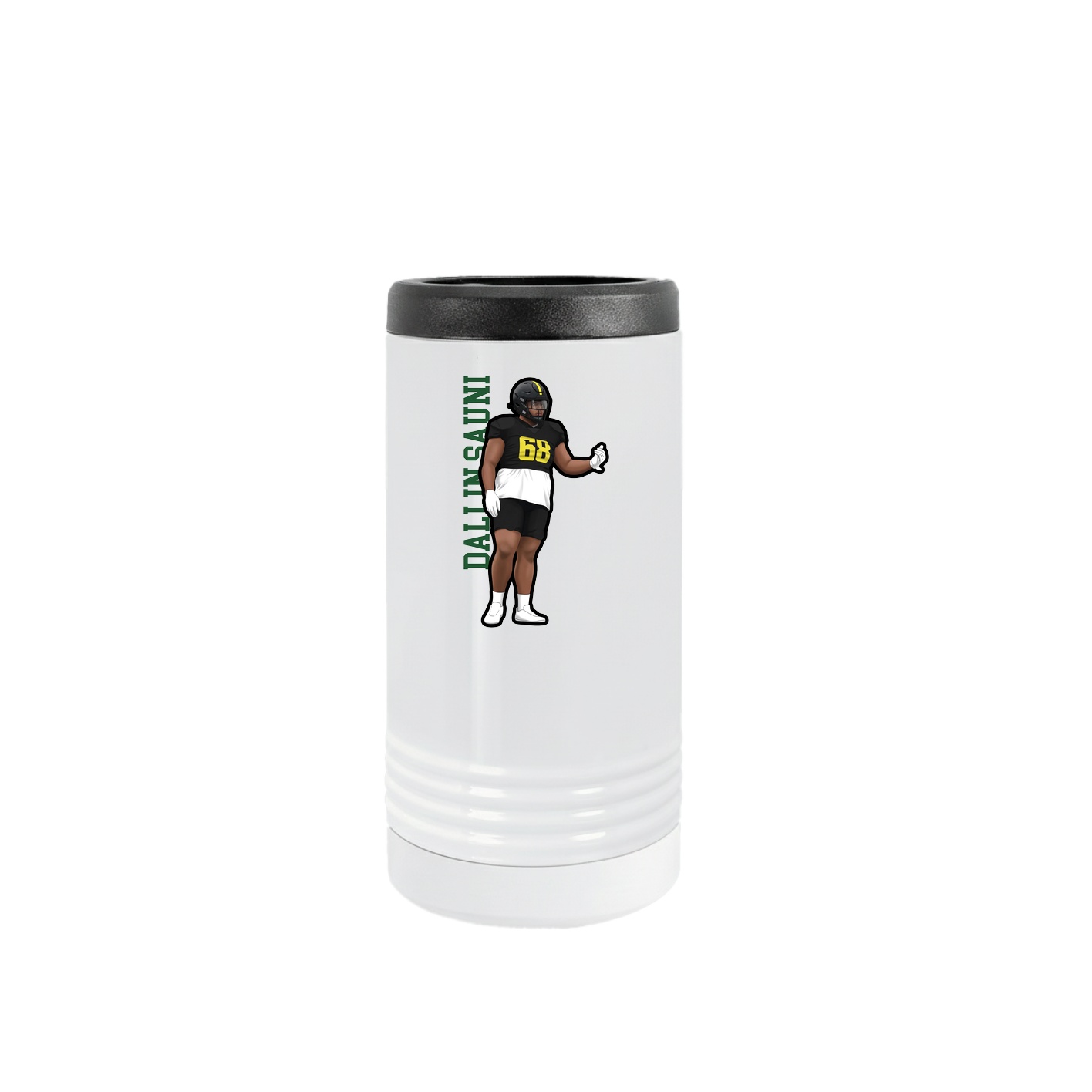 Slim Beverage Holder — Name Vertical in White