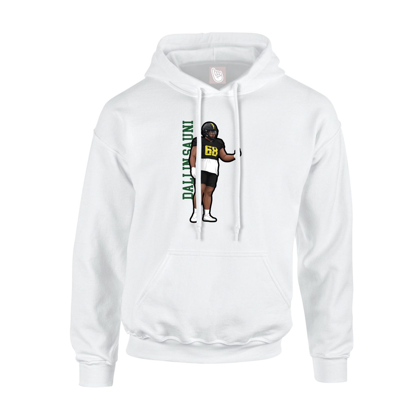 Youth Hoodie — Name Vertical in White