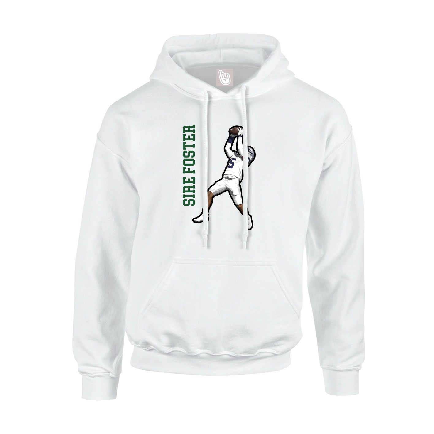Youth Hoodie — Name Vertical in White