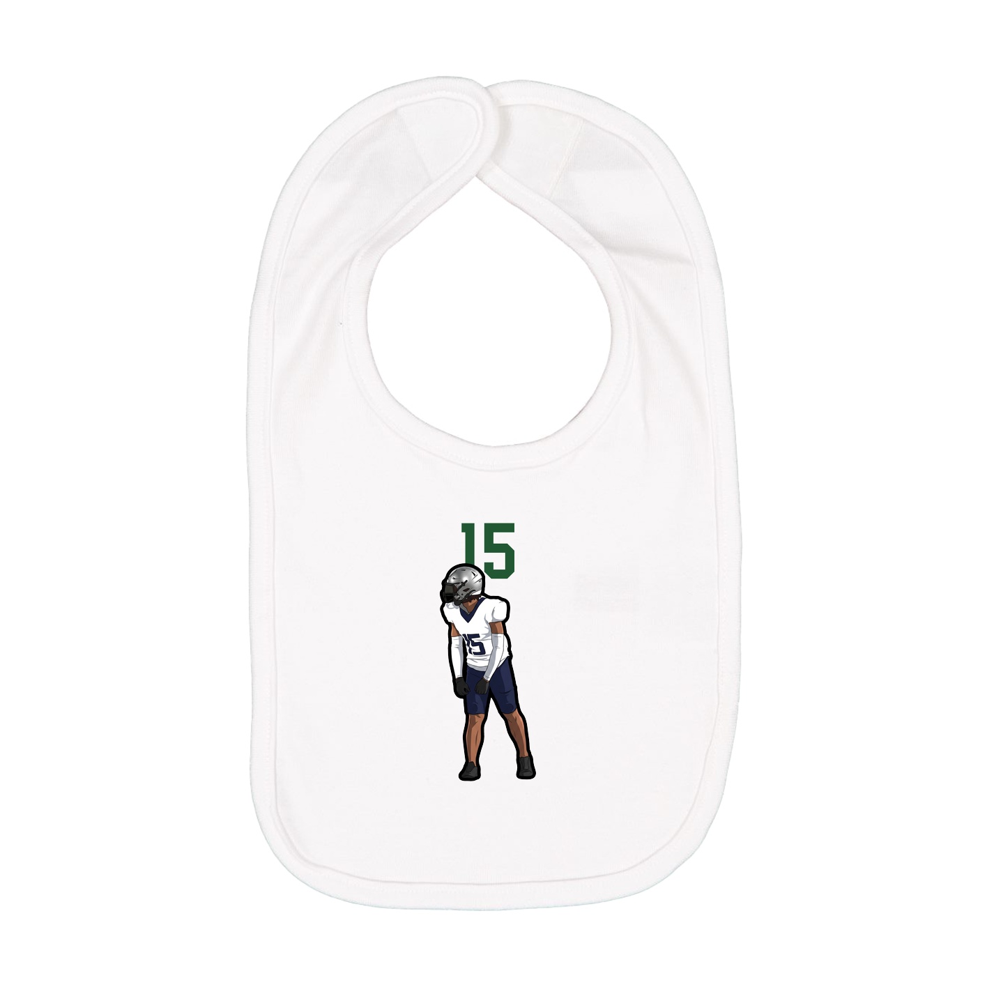 Infant Bib — Number Top in White