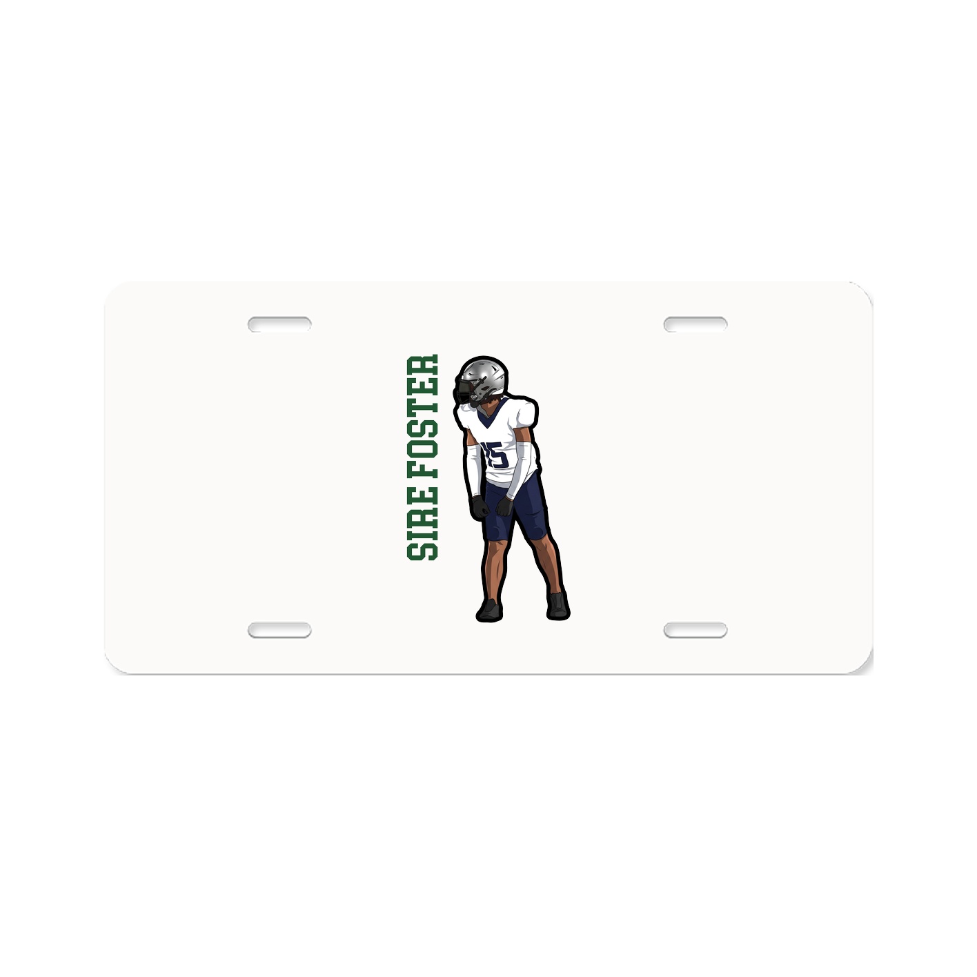 License Plate — Name Vertical in Classic