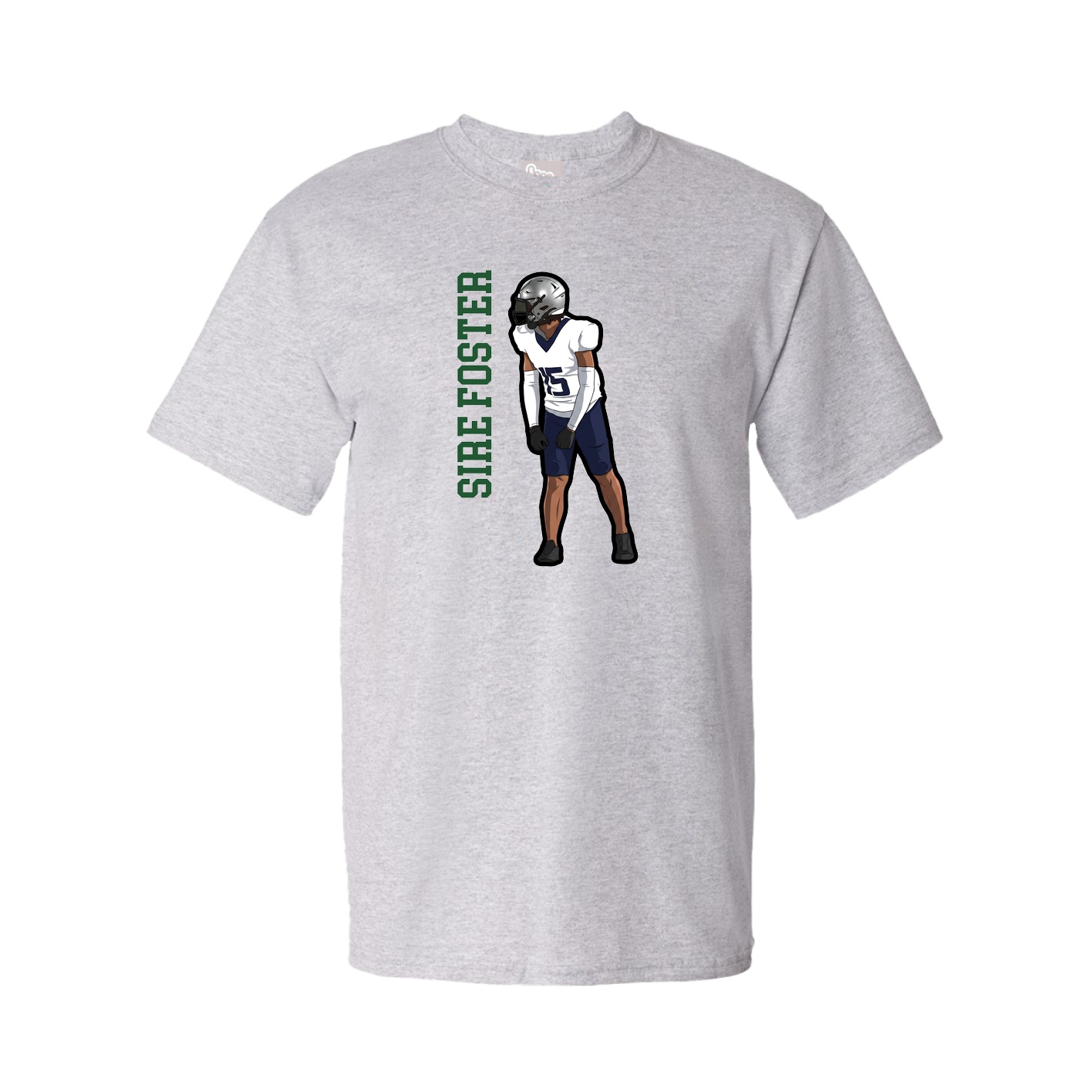 Youth Tee — Name Vertical in Grey
