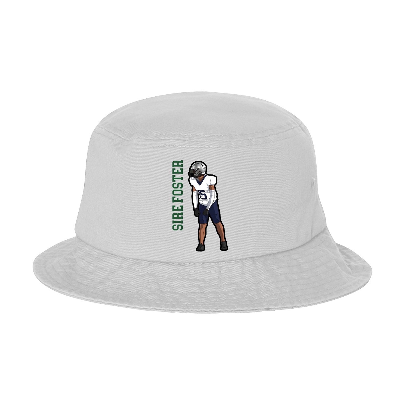 Bucket Cap — Name Vertical in White