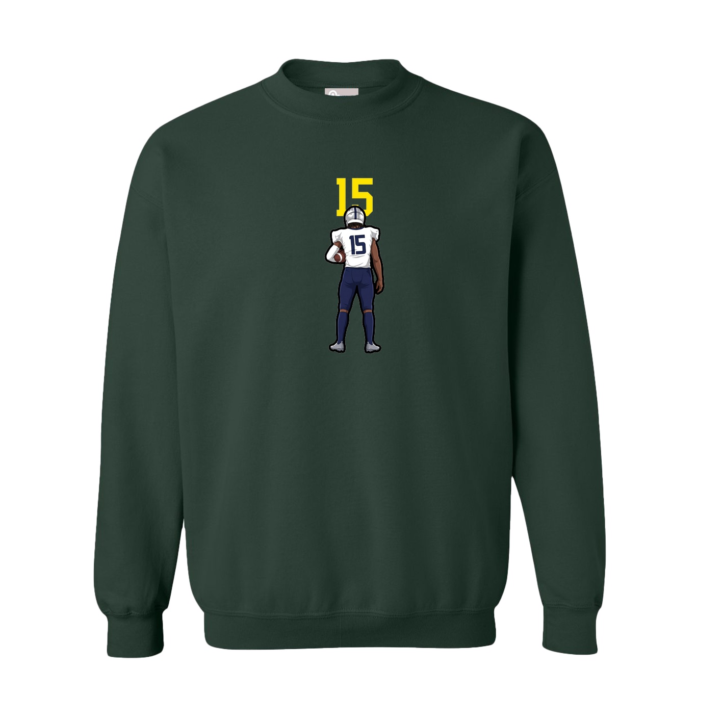 Fleece Crew — Number Top in Green