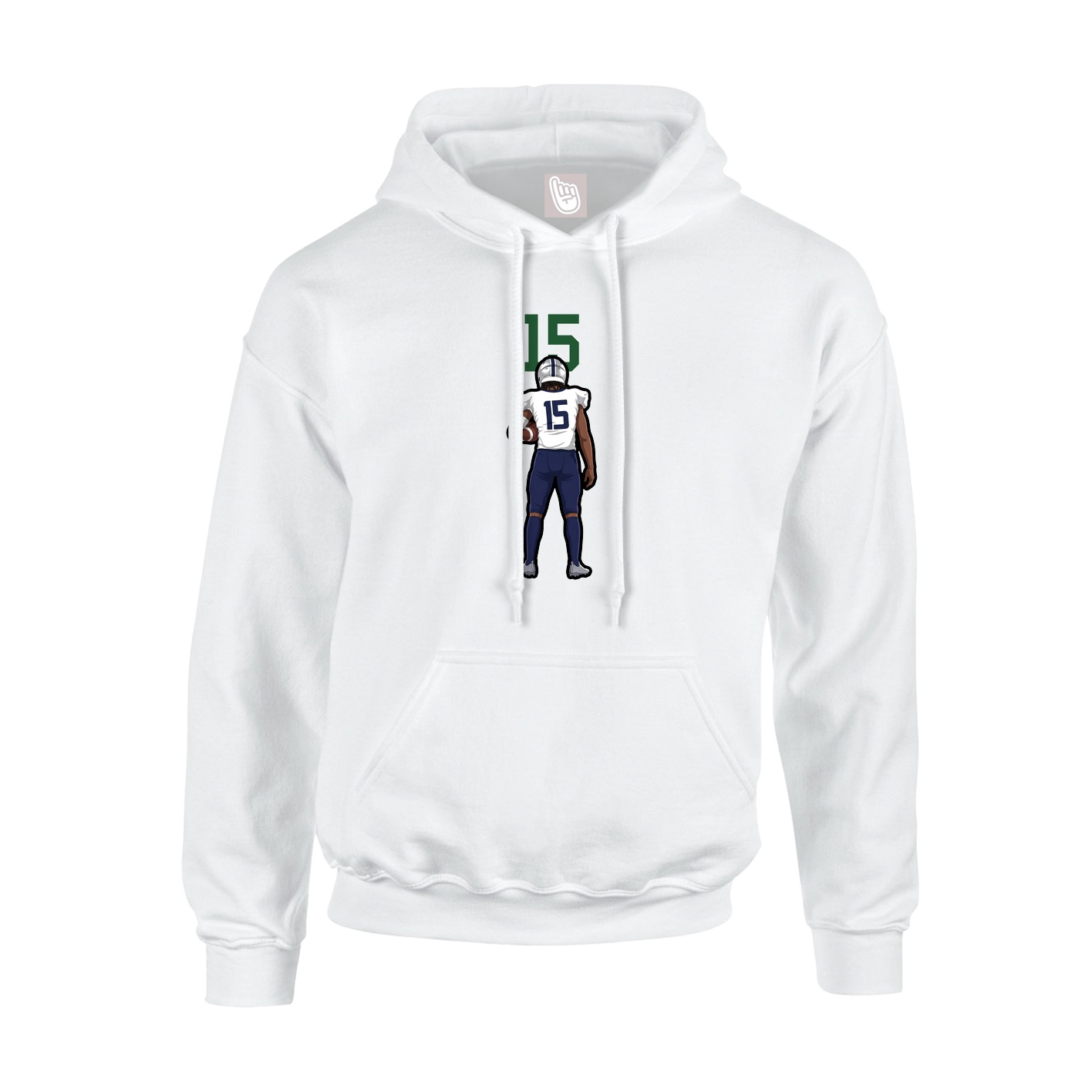Youth Hoodie — Number Top in White