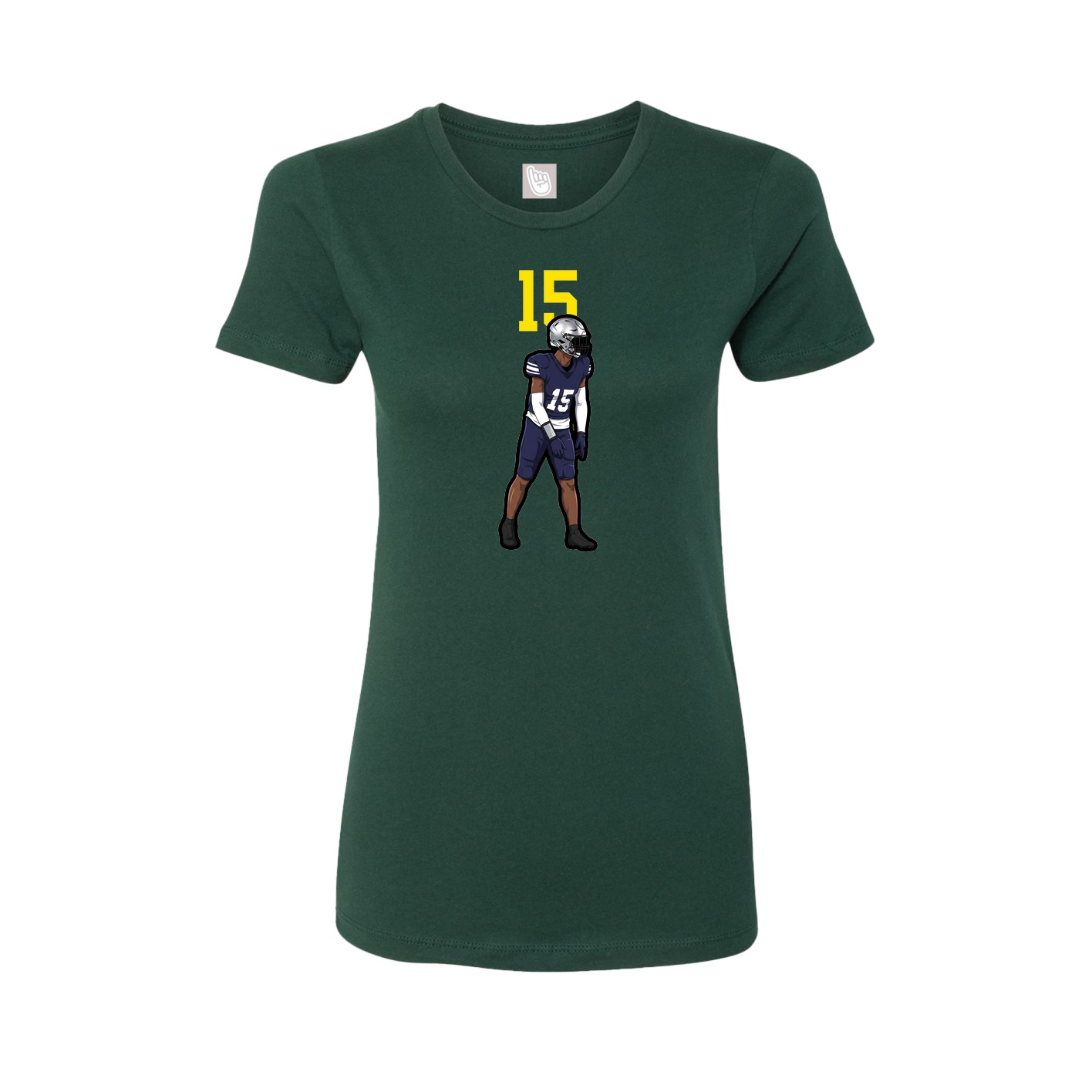 Fitted Women's Tee — Number Top in Green
