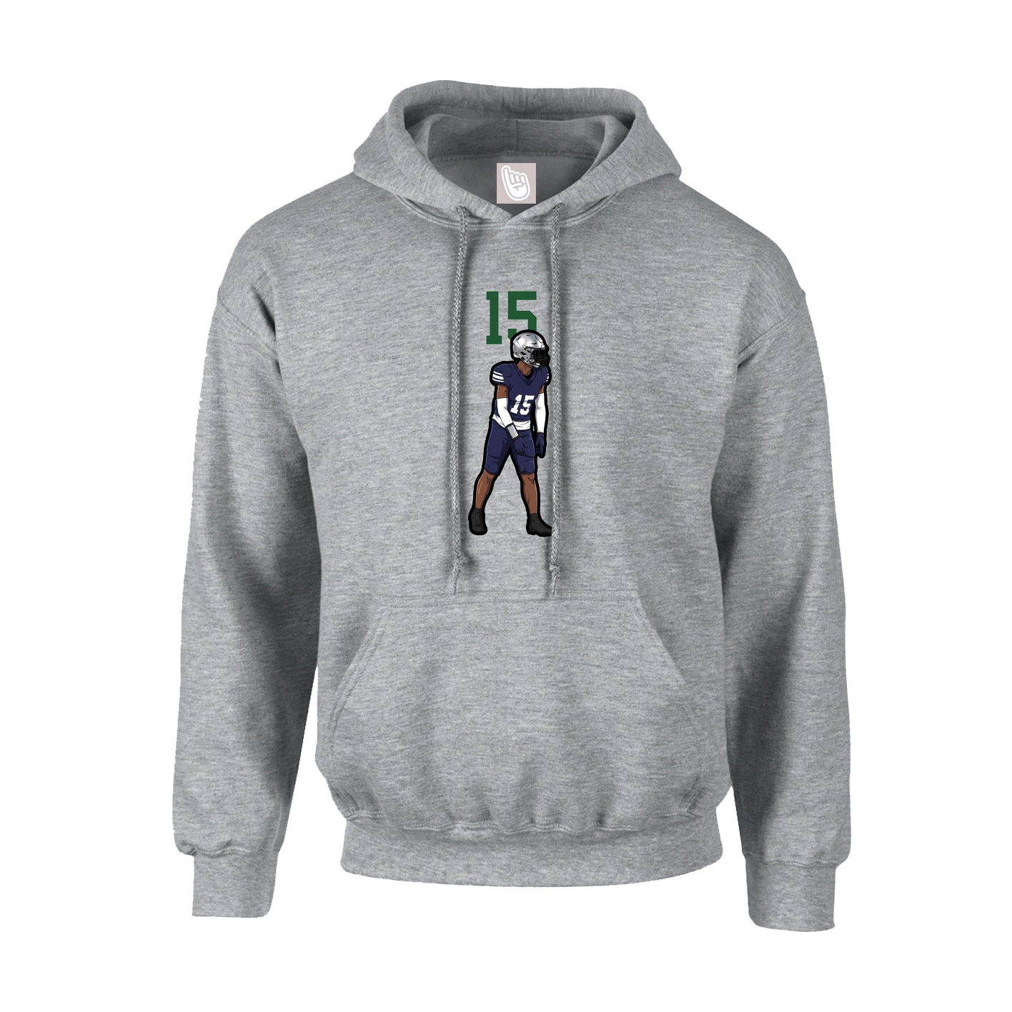 Youth Hoodie — Number Top in Grey