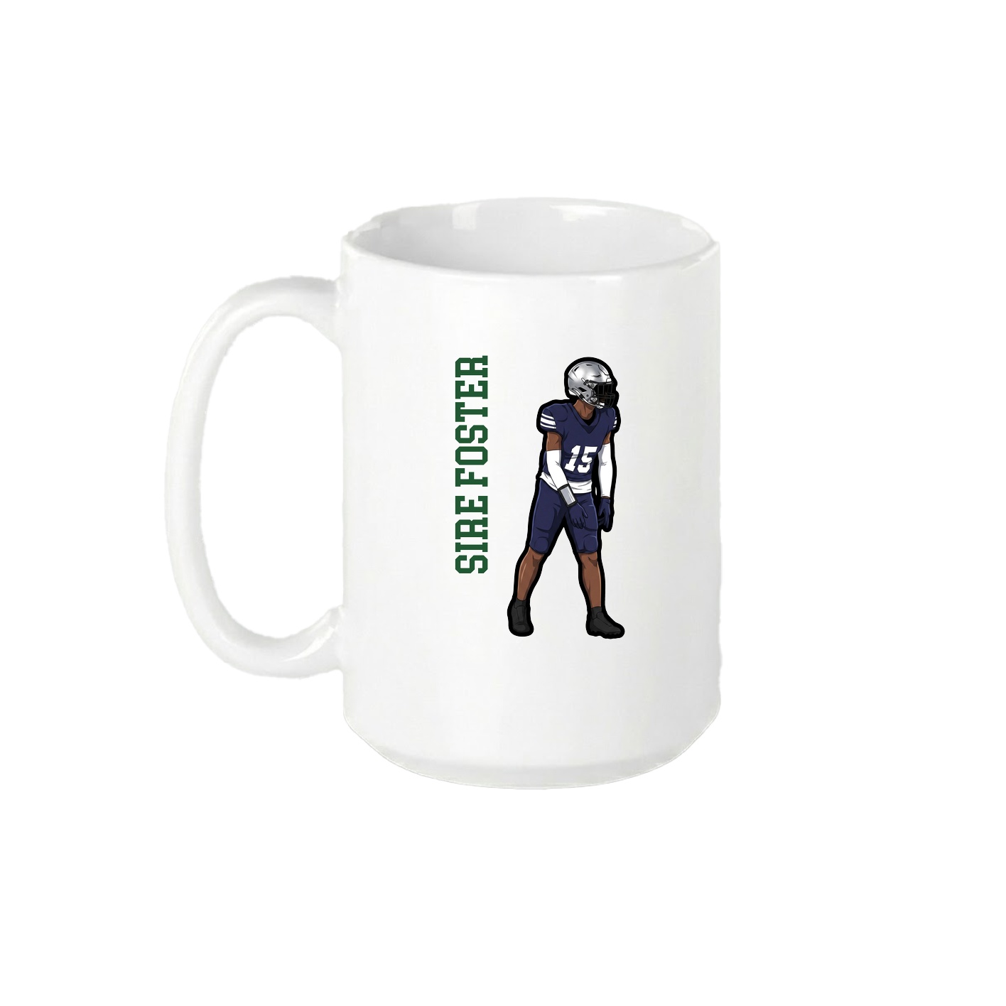 15oz Coffee Mug — Name Vertical in White
