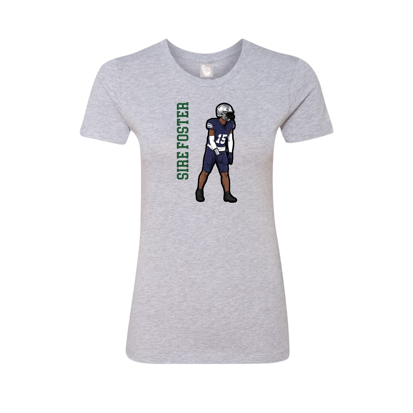 Womens Tee — Name Vertical in Grey
