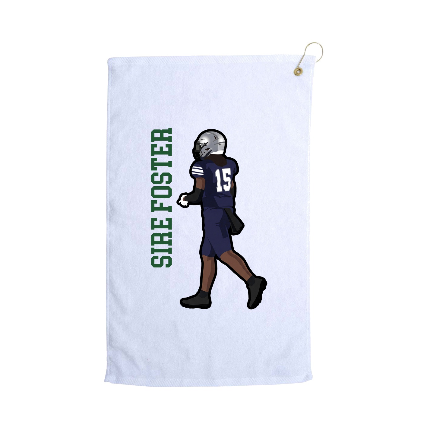 Golf Towel — Name Vertical in White